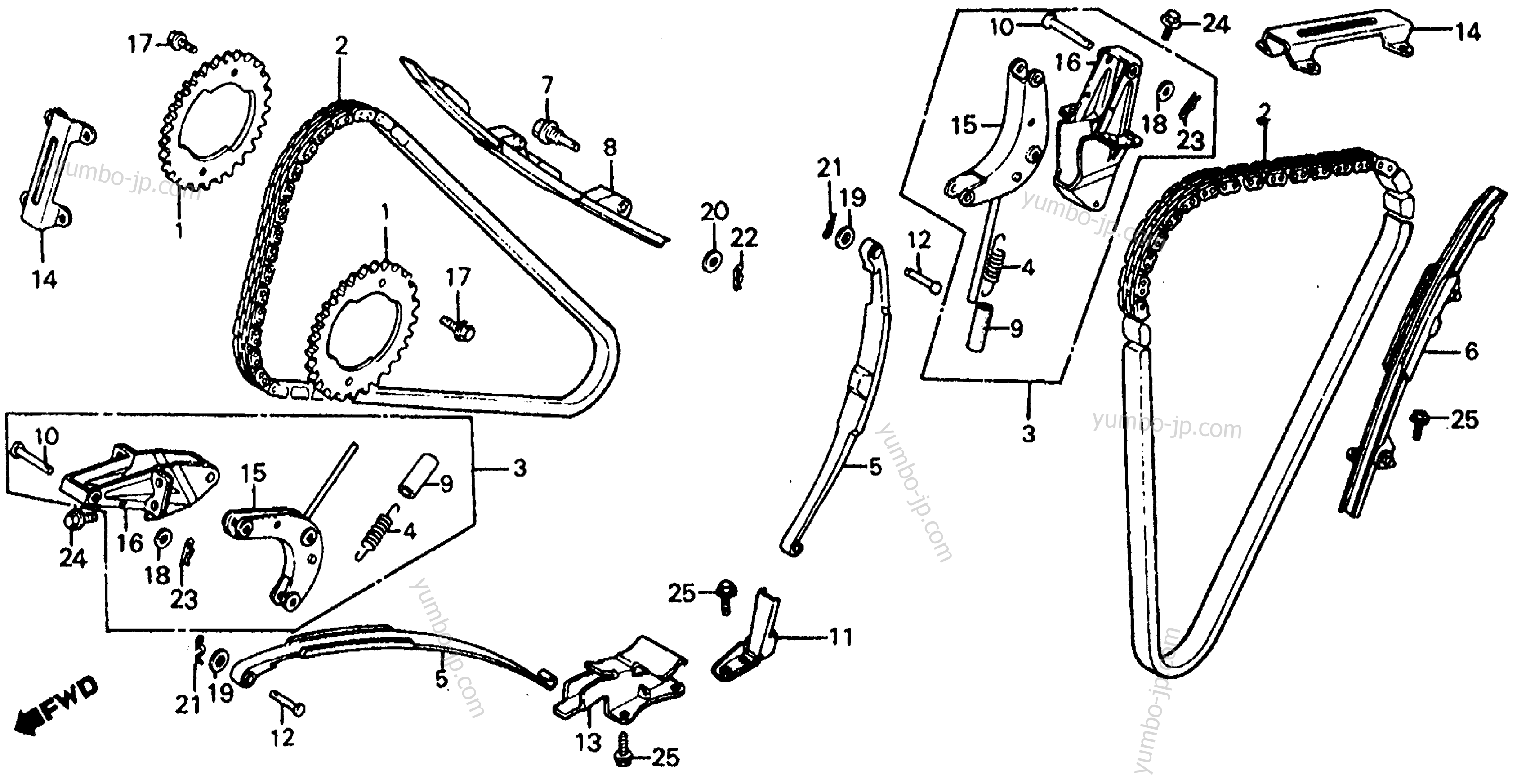 CAM CHAIN / TENSIONER для мотоциклов HONDA VF700C AC 1985 г.