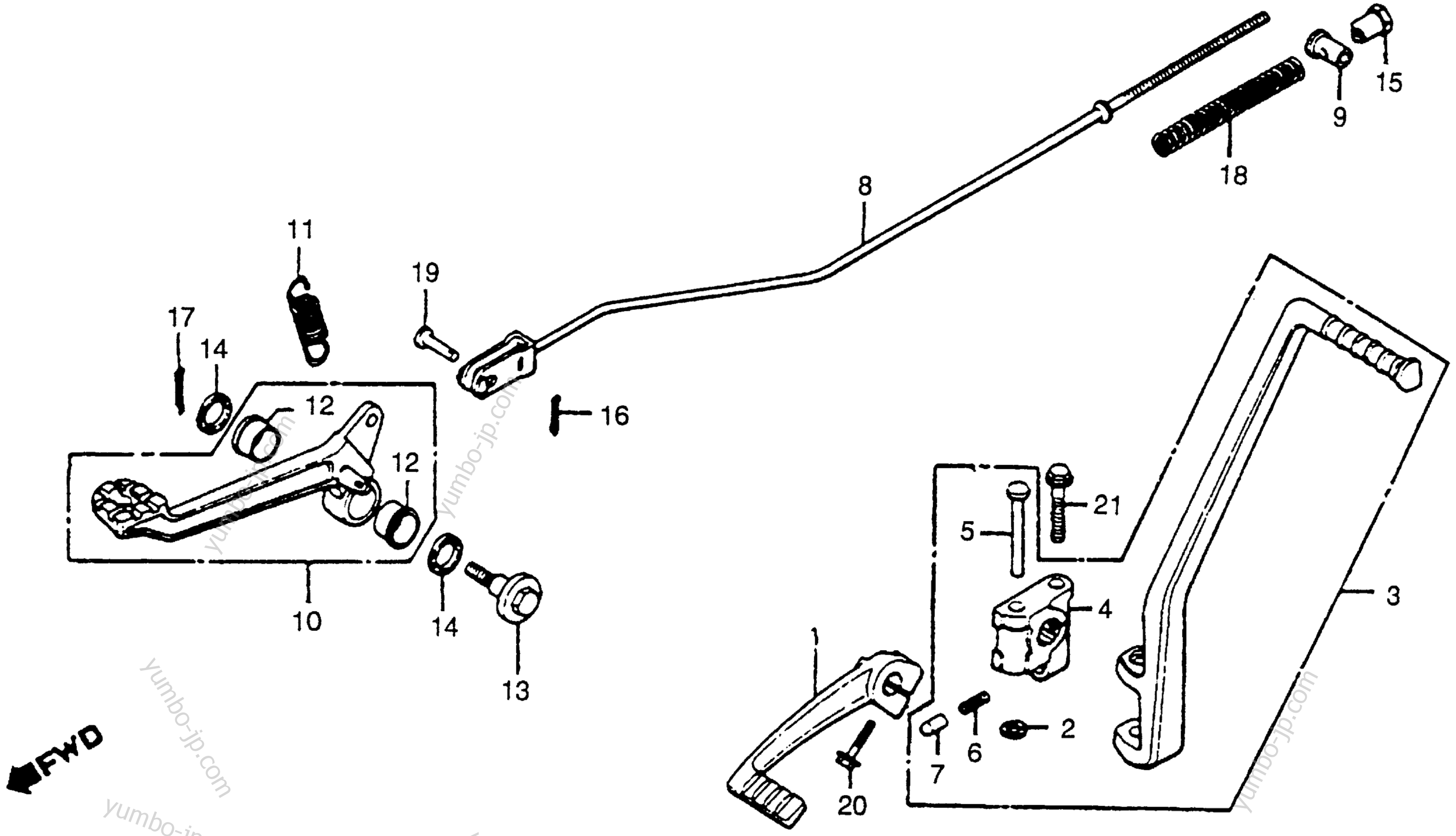 CHANGE PEDAL / BRAKE PEDAL / KICK STARTER ARM для мотоциклов HONDA CR250R A 1980 г.