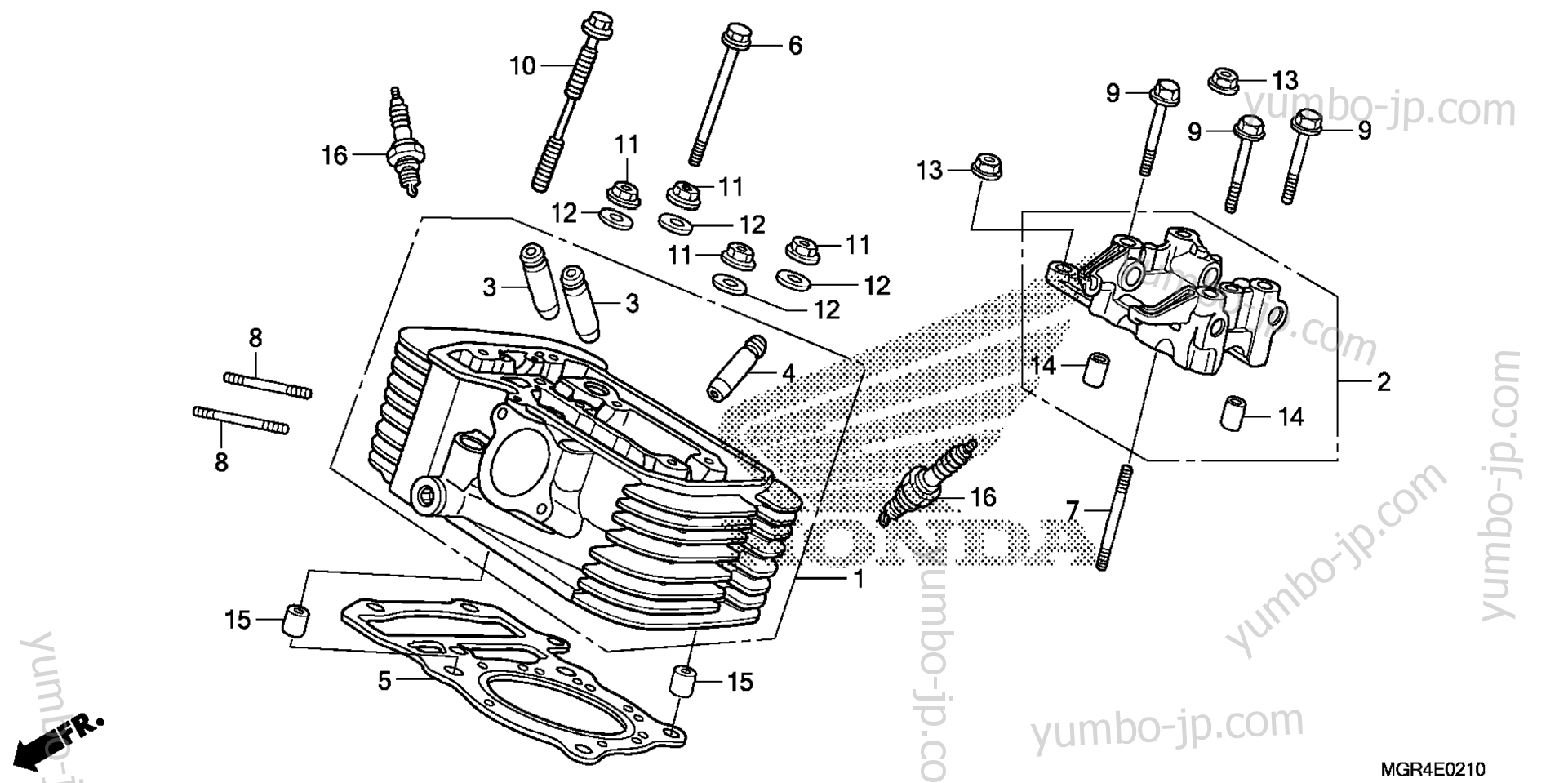 REAR CYLINDER HEAD для мотоциклов HONDA VT750RS 3AC 2011 г.