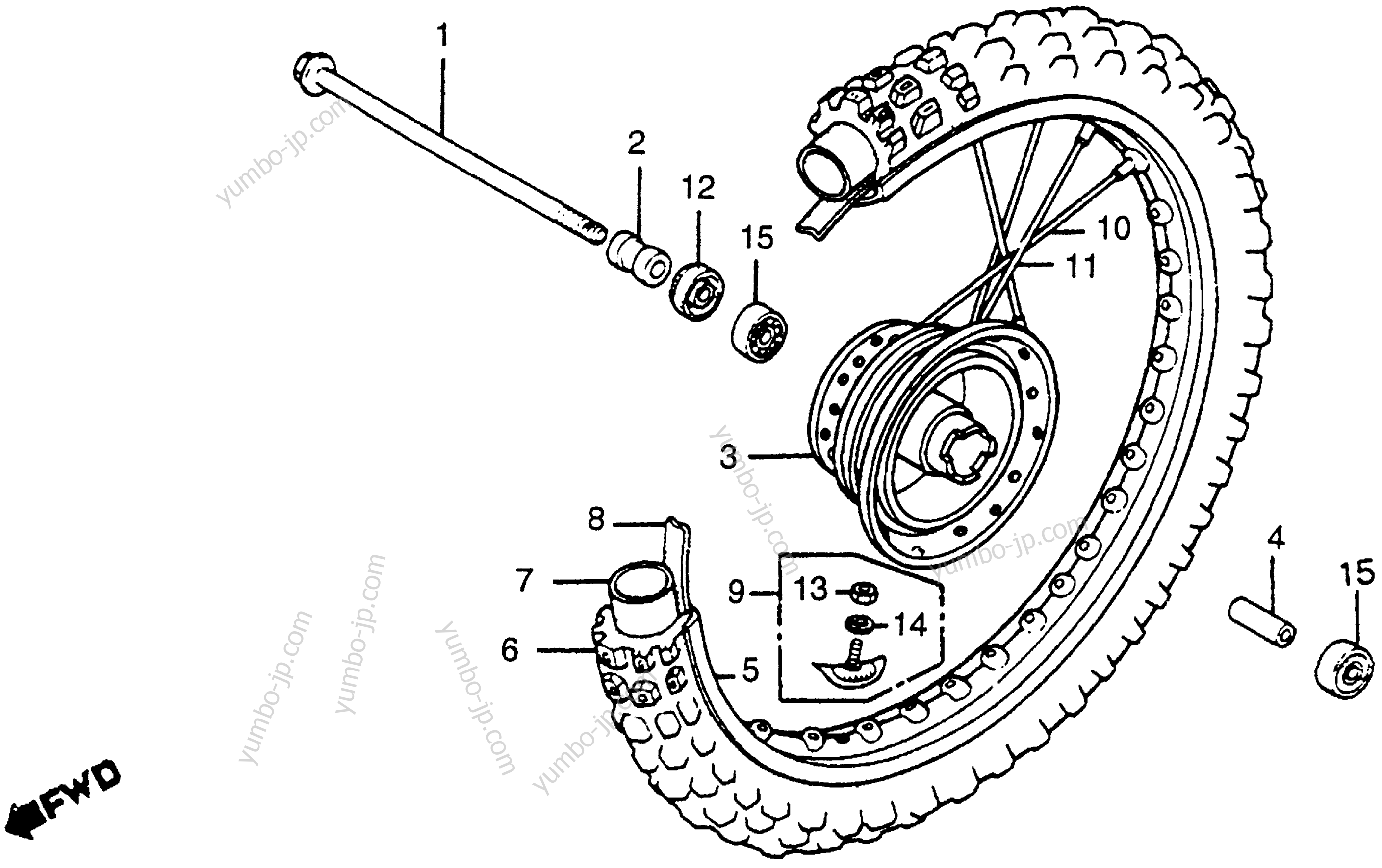 FRONT WHEEL для мотоциклов HONDA CR80R A 1984 г.