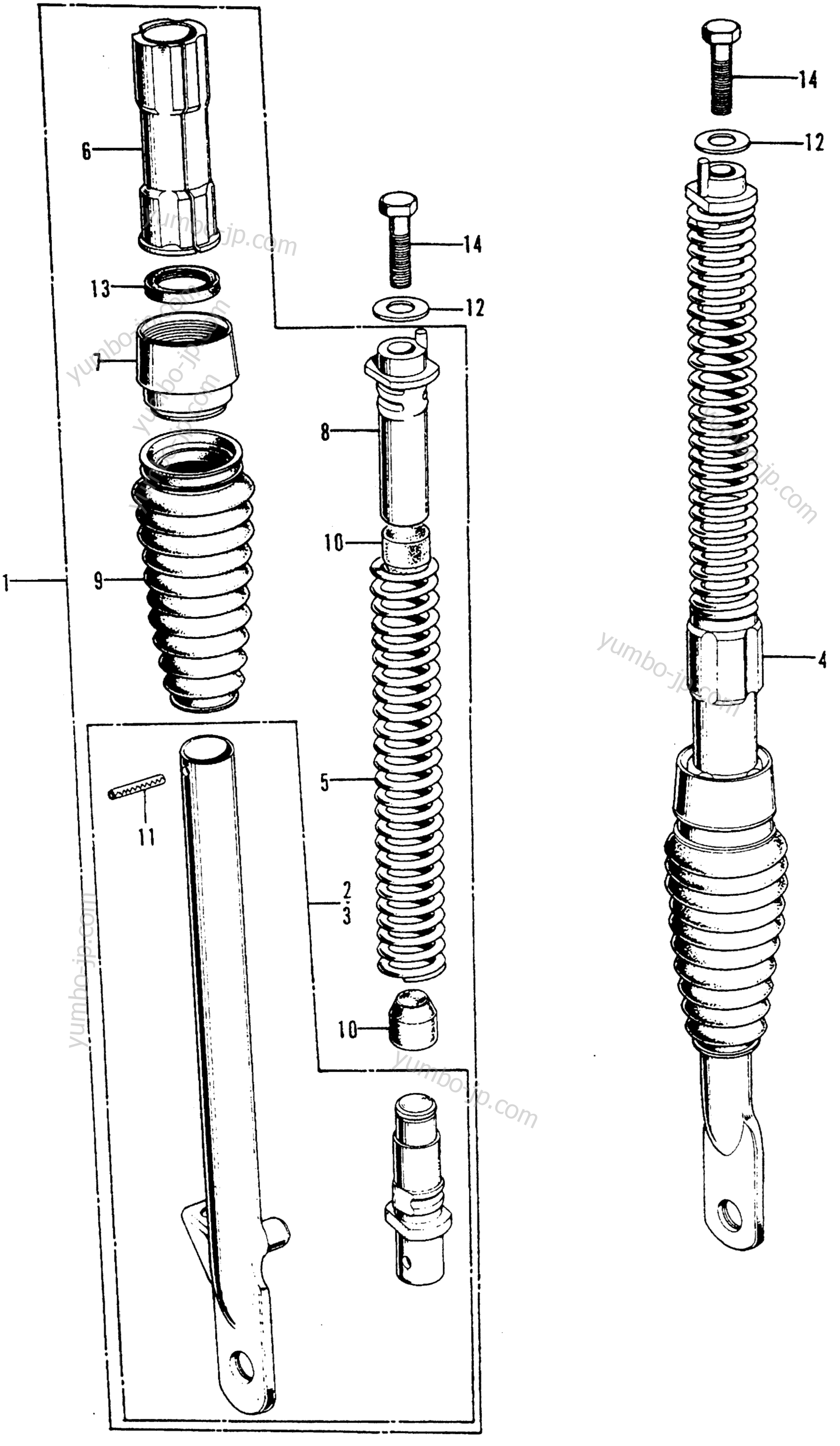 FRONT SHOCK ABSORBER for motorcycles HONDA Z50A A 1978 year