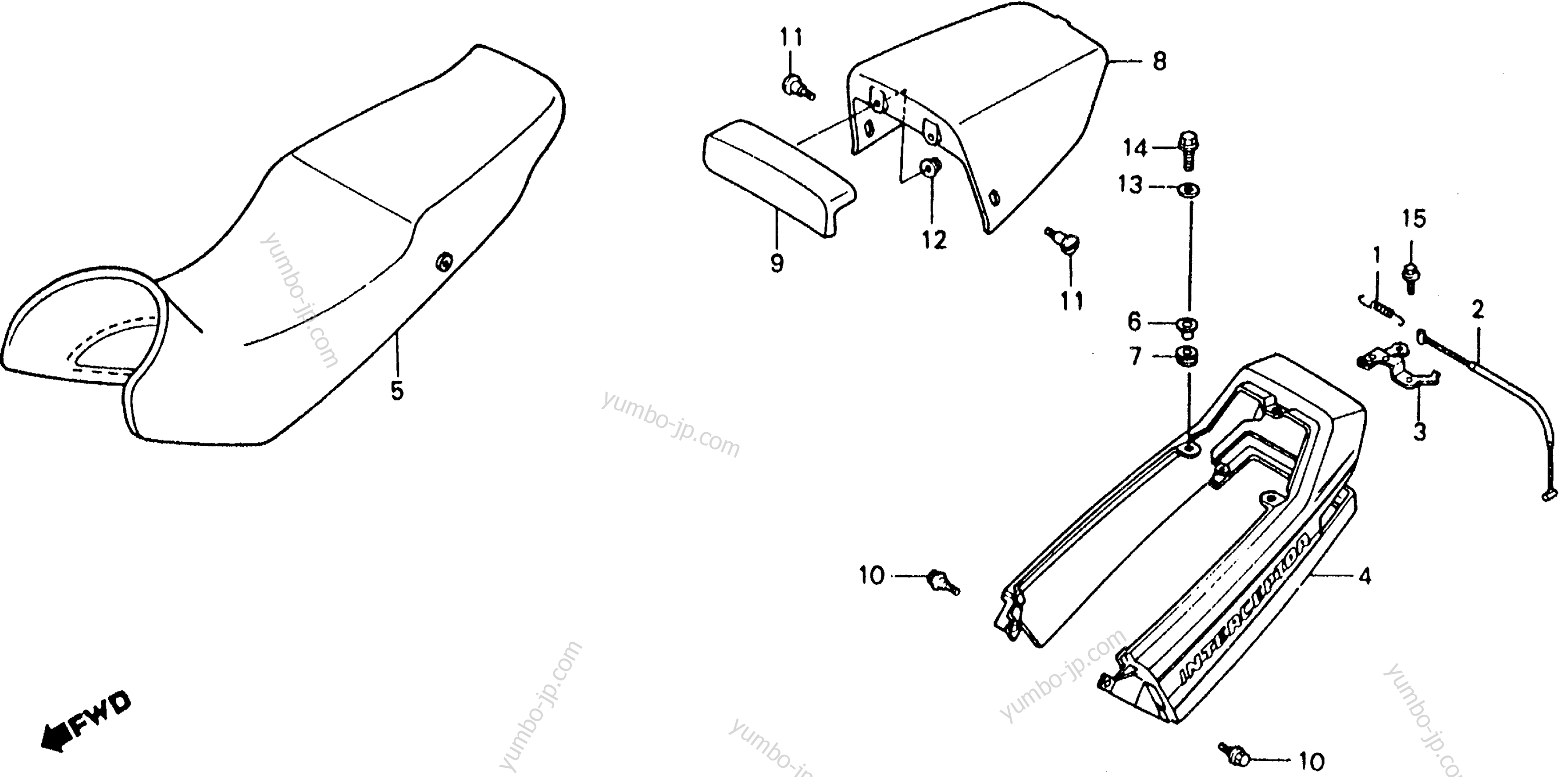 SEAT / REAR COWL for motorcycles HONDA VFR750F A 1986 year