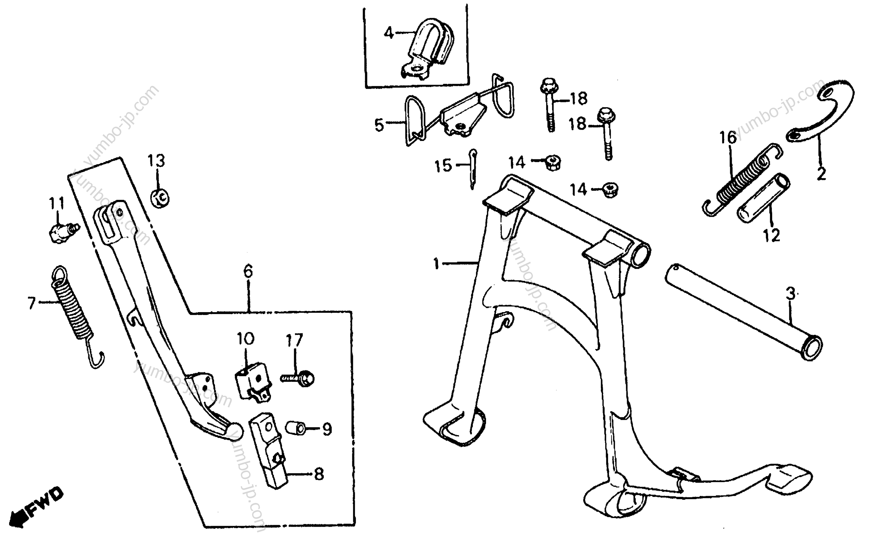 SIDE STAND / MAIN STAND for motorcycles HONDA VF700C A 1984 year