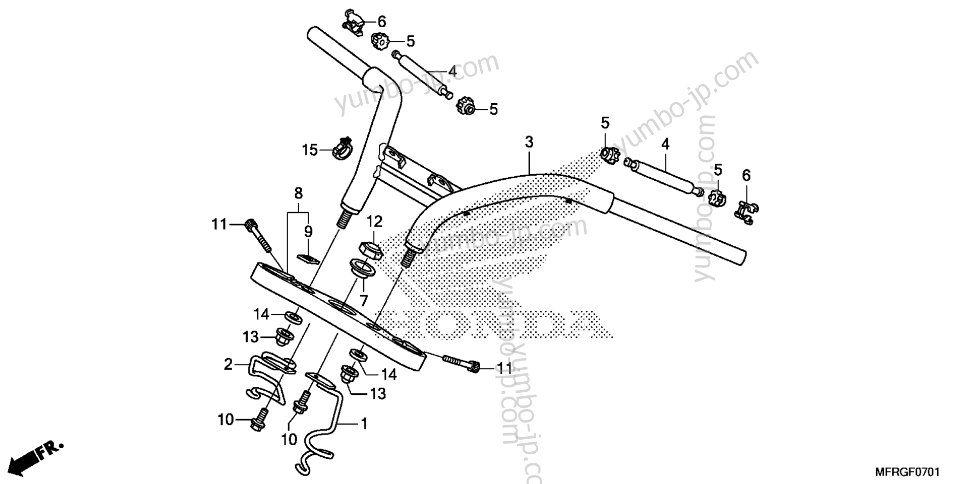 HANDLEBAR / TOP BRIDGE (2) for motorcycles HONDA VT1300CXA 6A 2016 year