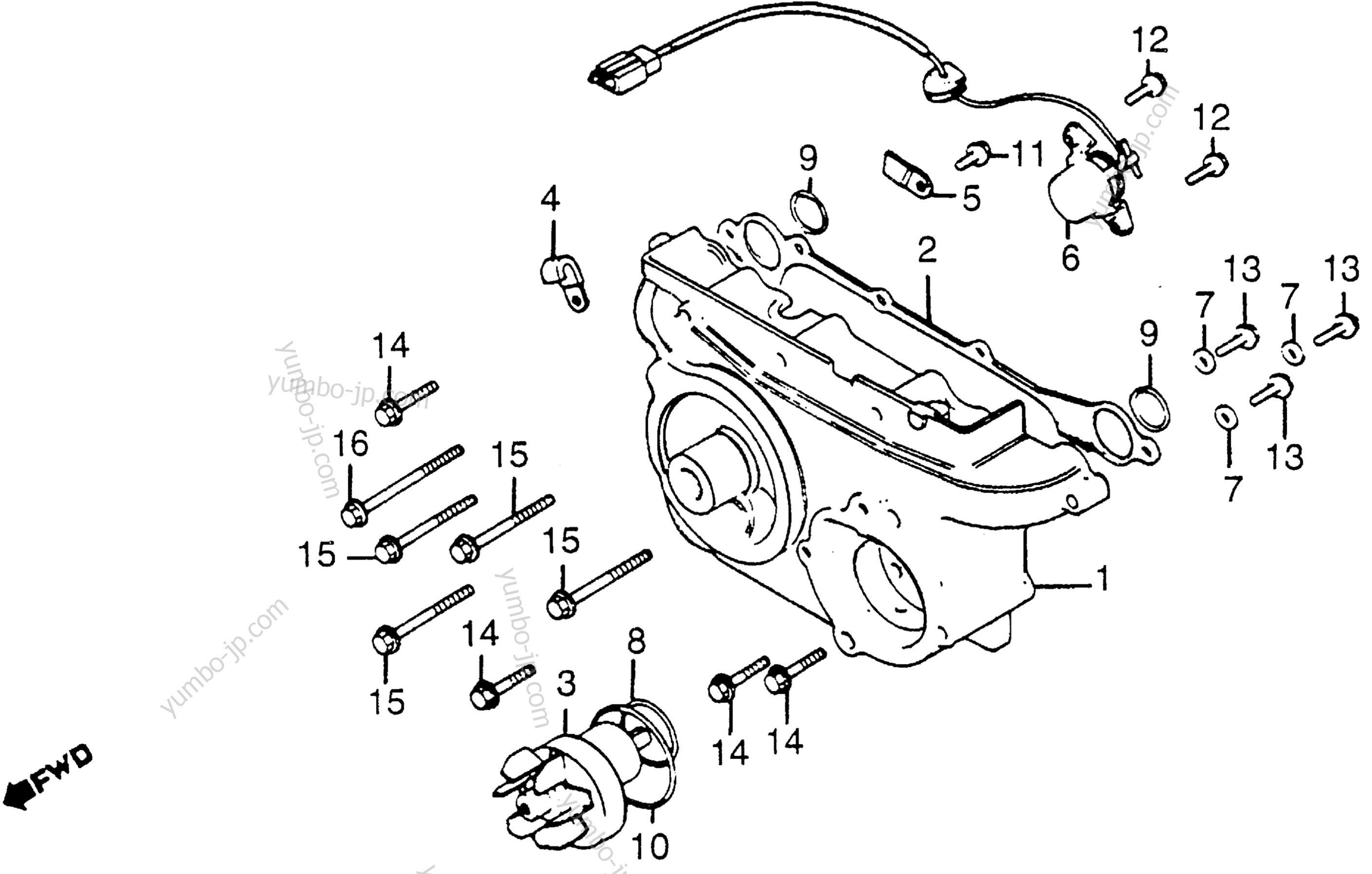 TRANSMISSION COVER / WATER PUMP for motorcycles HONDA GL1200I AC 1985 year