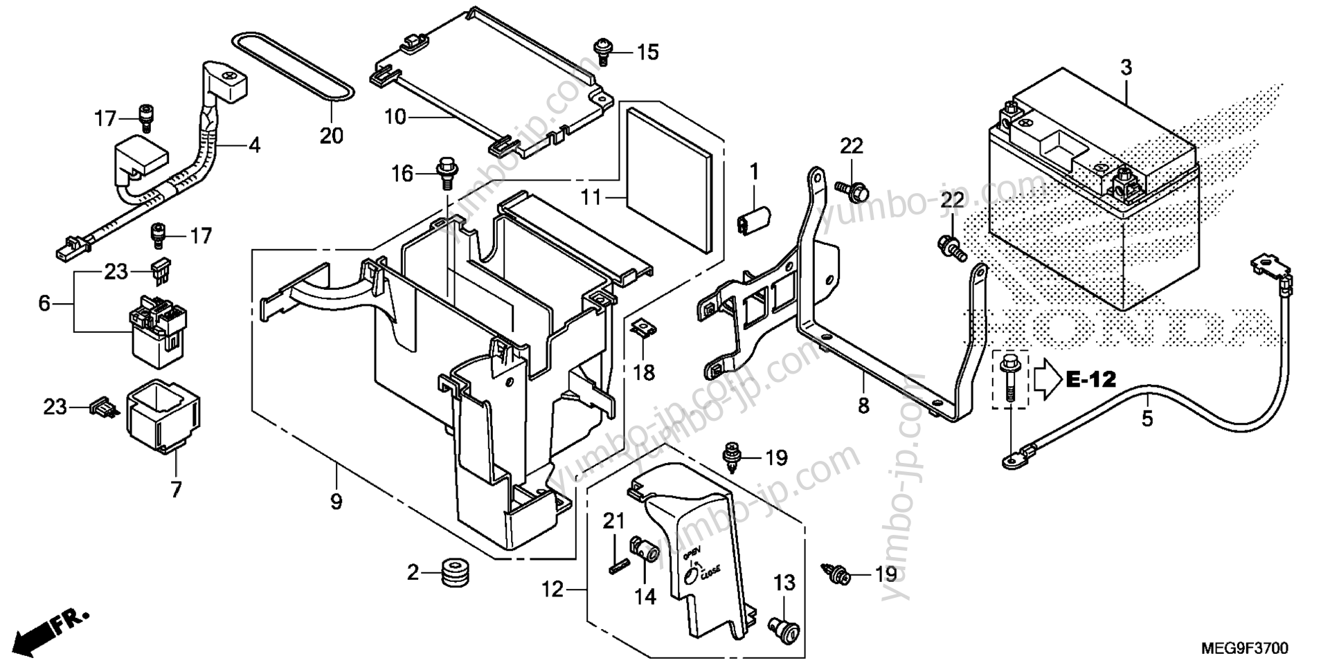 BATTERY (1) for motorcycles HONDA VT750C2B A 2011 year