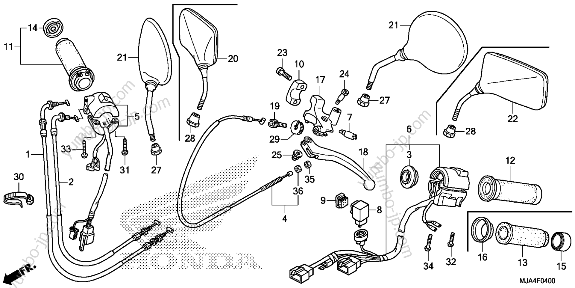 HANDLE LEVER / SWITCH / CABLE for motorcycles HONDA VT750C2 A 2012 year