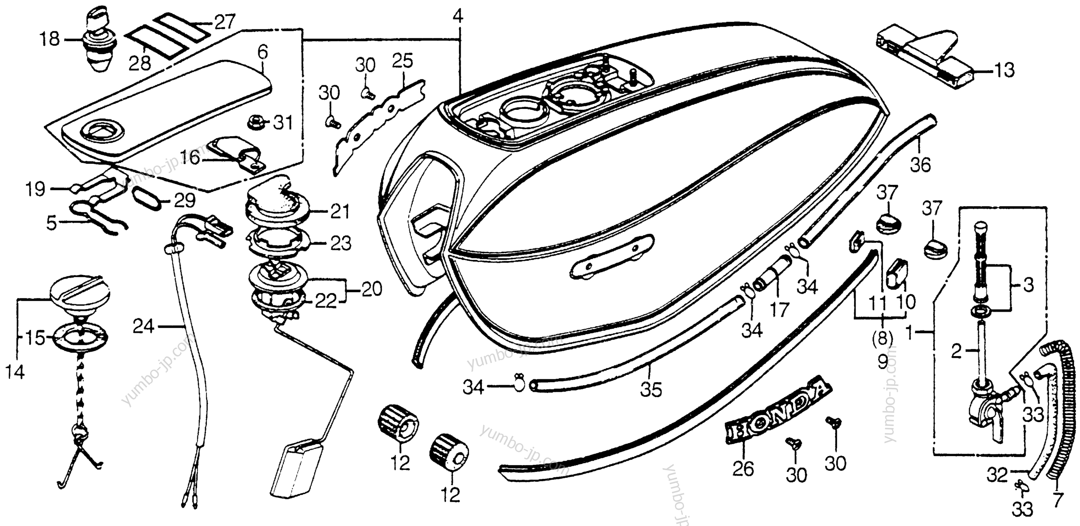 FUEL TANK for motorcycles HONDA CB750A A 1978 year