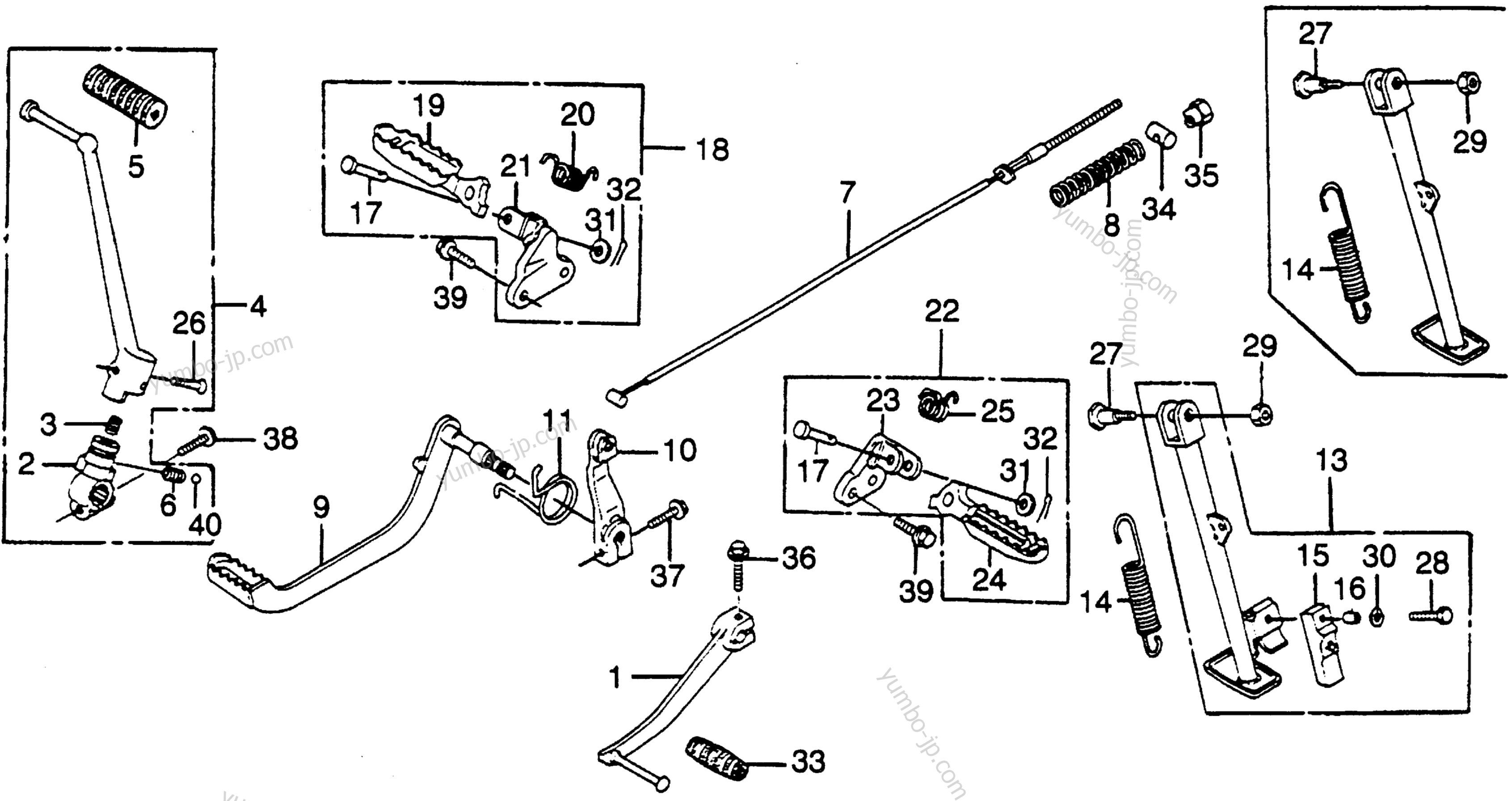 CHANGE PEDAL / BRAKE PEDAL / KICK STARTER ARM для мотоциклов HONDA XL350 A 1977 г.