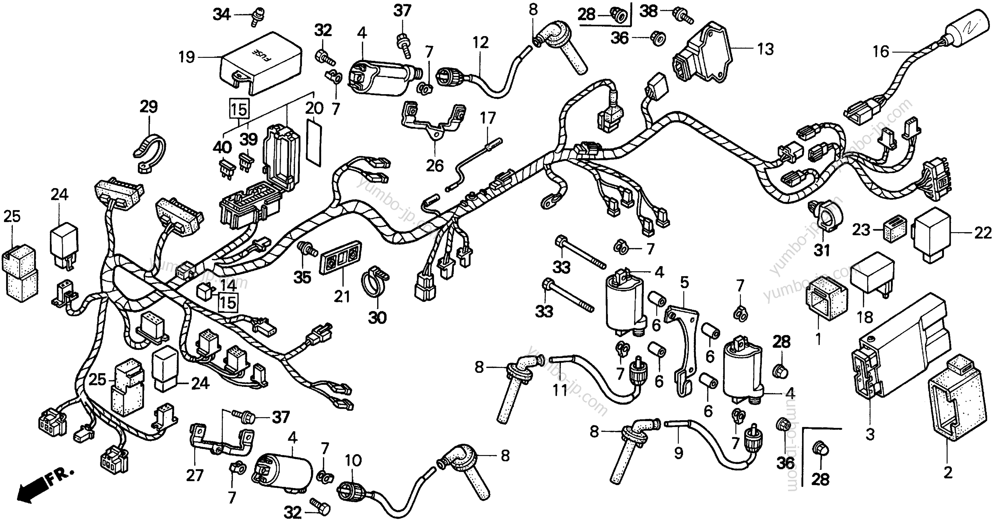 WIRE HARNESS for motorcycles HONDA VFR750F AC 1996 year