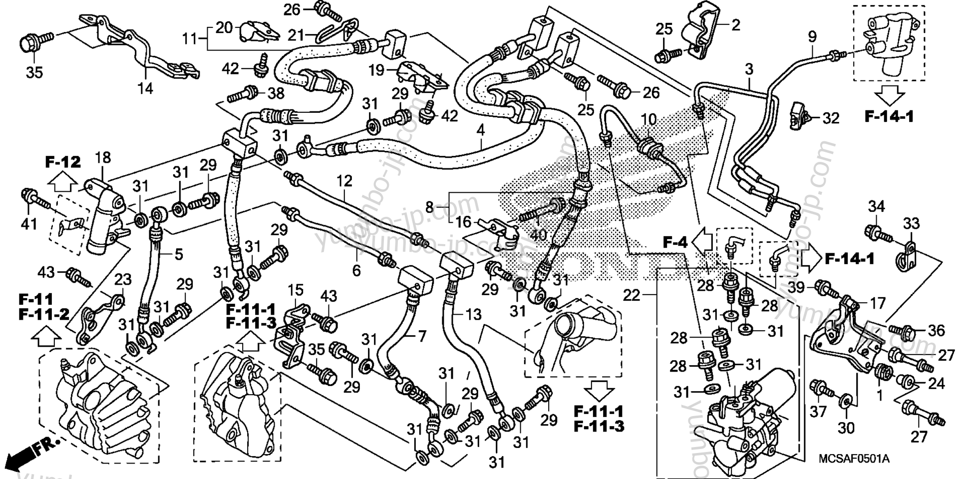 FRONT BRAKE HOSE (ST1300A) для мотоциклов HONDA ST1300A A/A 2009 г.