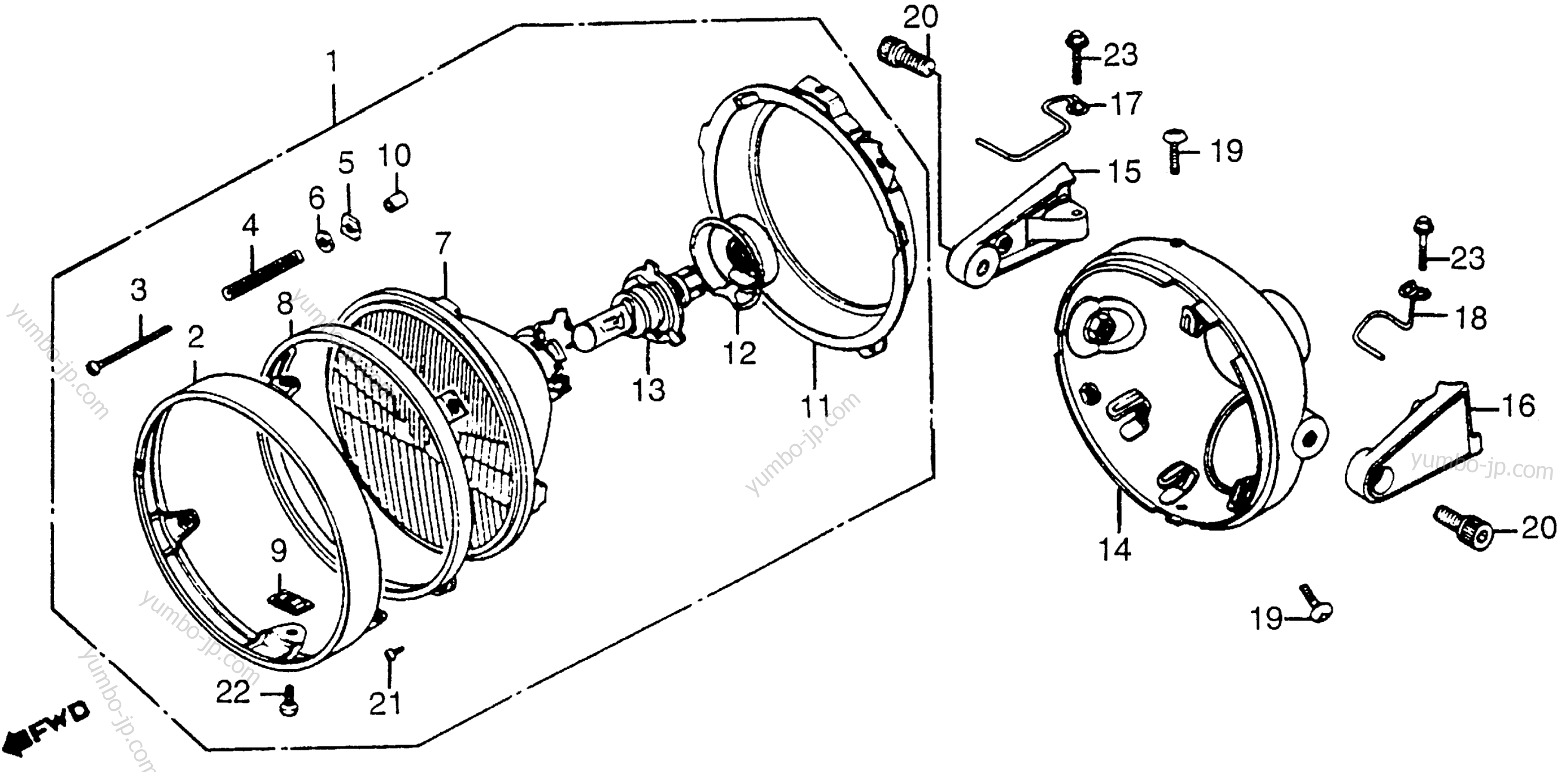 HEADLIGHT for motorcycles HONDA GL1200 A 1984 year