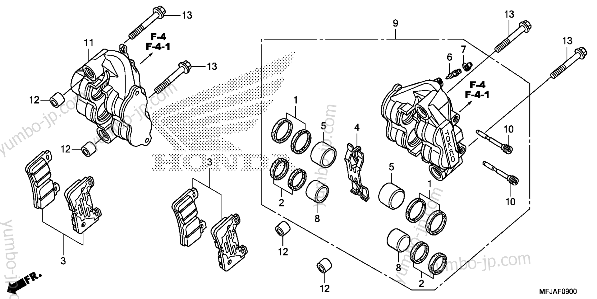 FRONT BRAKE CALIPER для мотоциклов HONDA CBR600RR 3AC 2012 г.