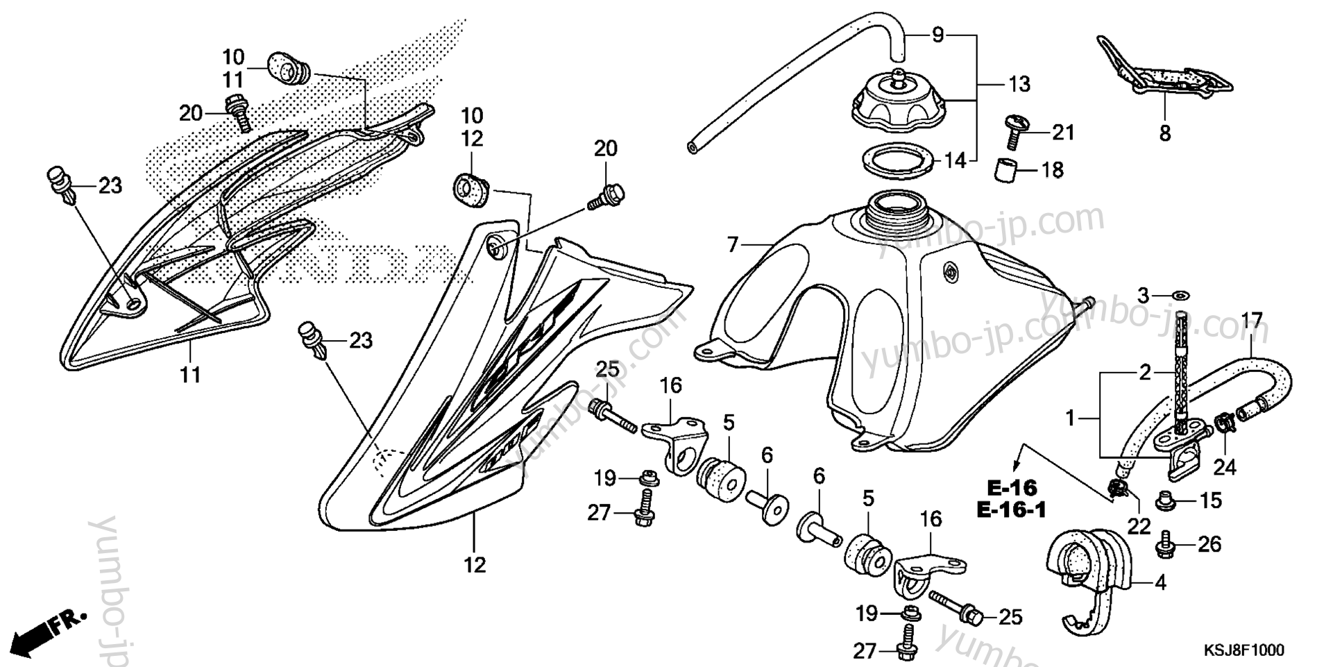 Топливный бак для мотоциклов HONDA CRF100F AC 2013 г.