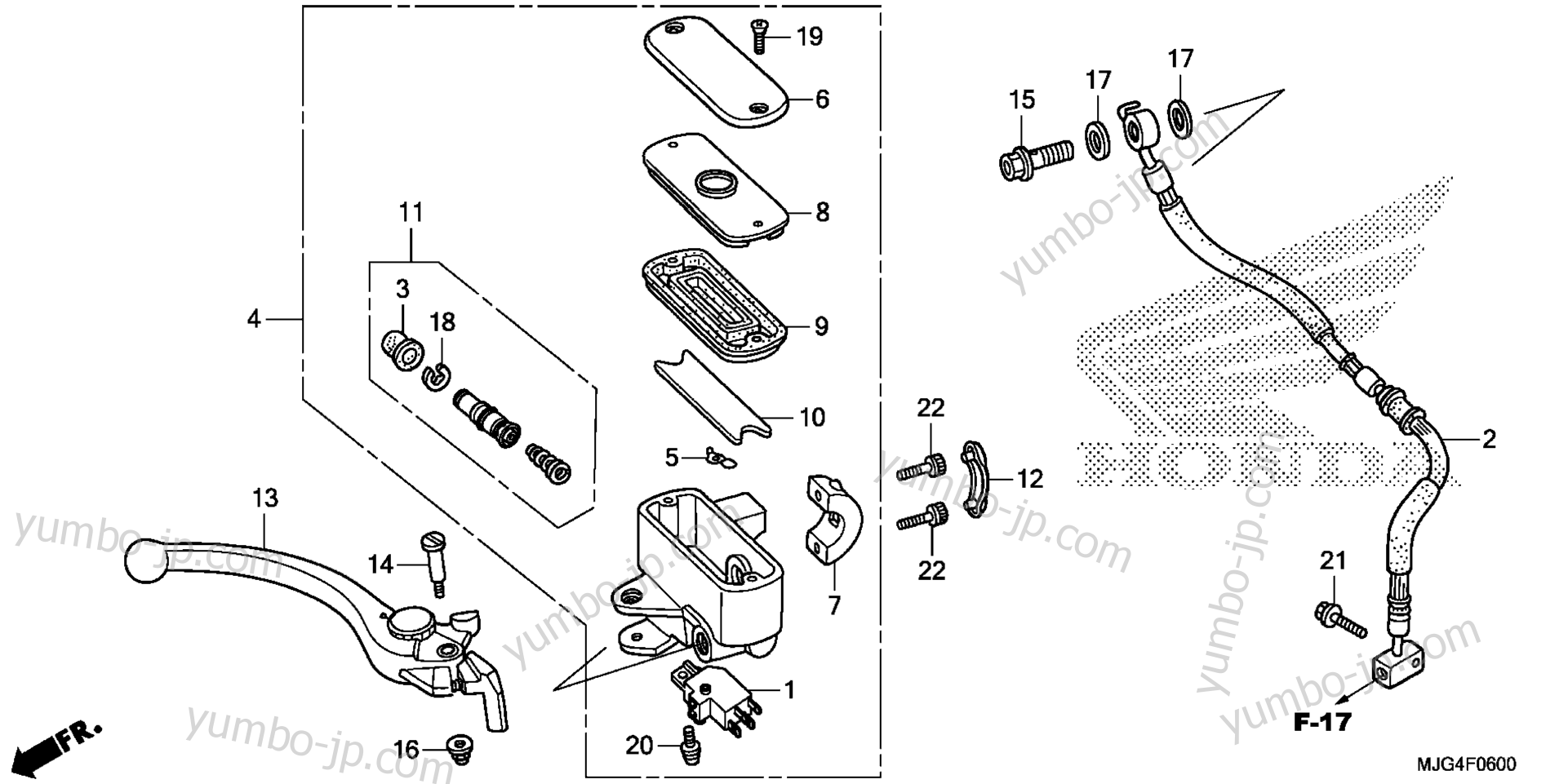 FRONT BRAKE MASTER CYLINDER for motorcycles HONDA GL1800BD 2AC 2013 year