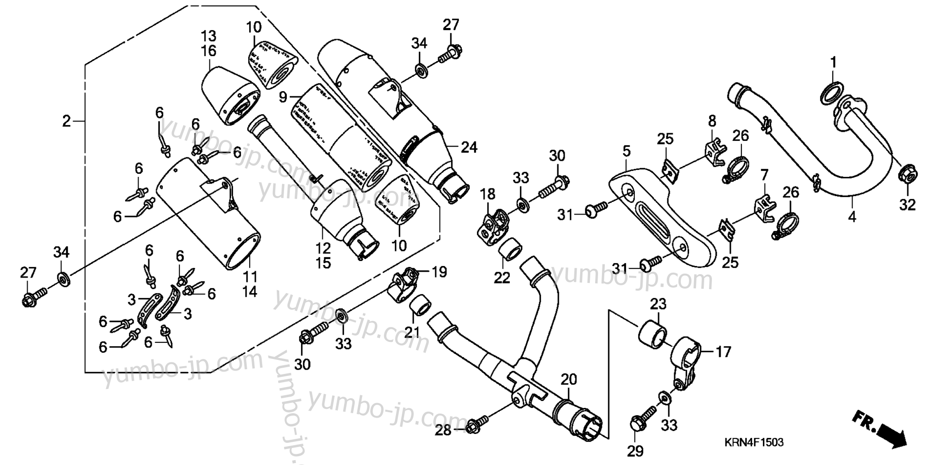 EXHAUST MUFFLER ('07-'09) для мотоциклов HONDA CRF250R A/A 2007 г.