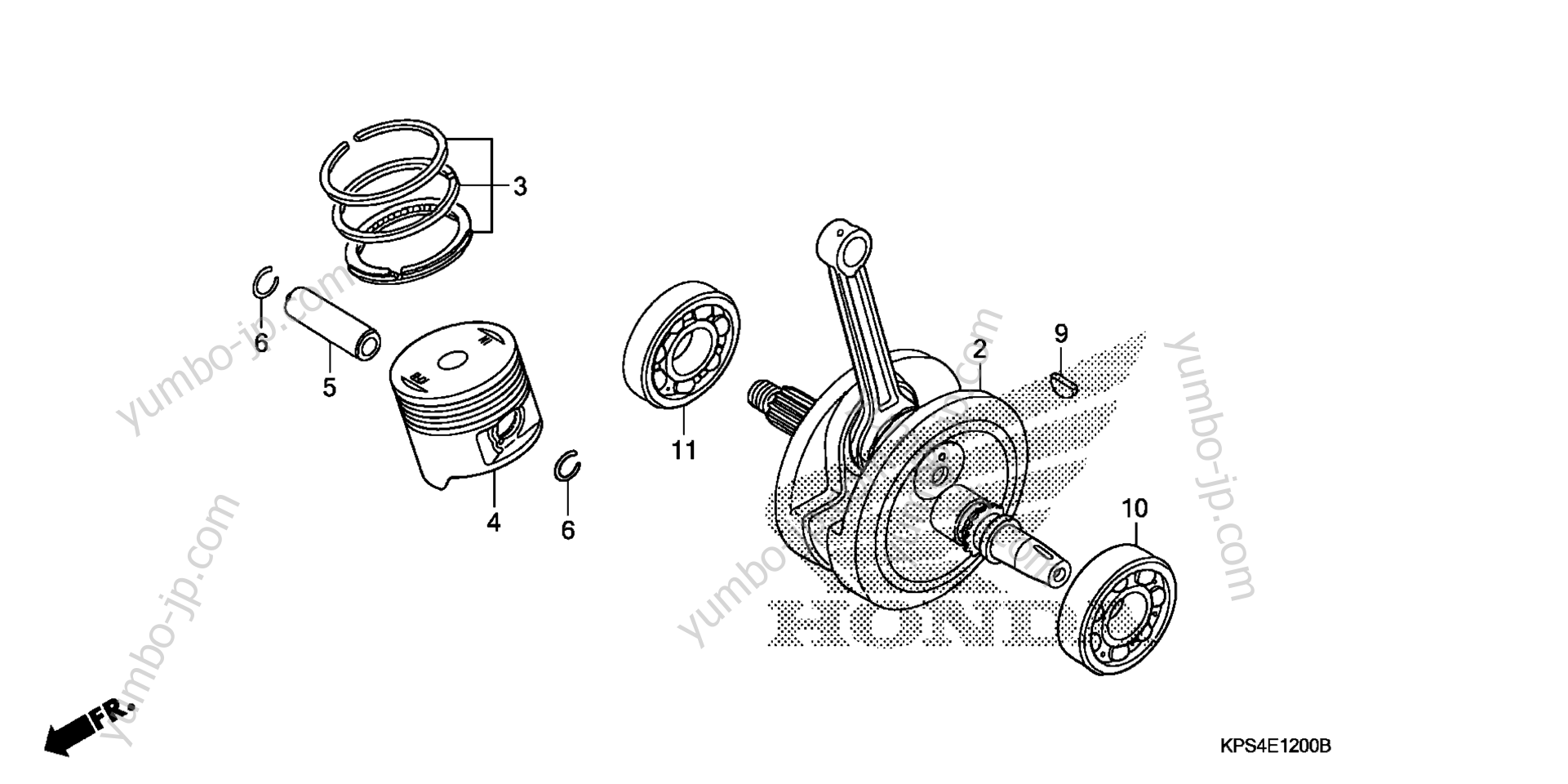 CRANKSHAFT / PISTON for motorcycles HONDA CRF230F A 2008 year