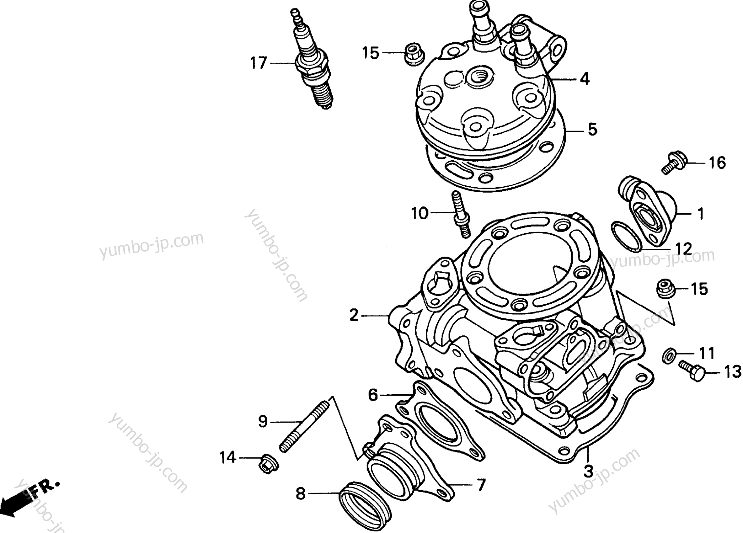 CYLINDER / CYLINDER HEAD for motorcycles HONDA CR125R A 1999 year