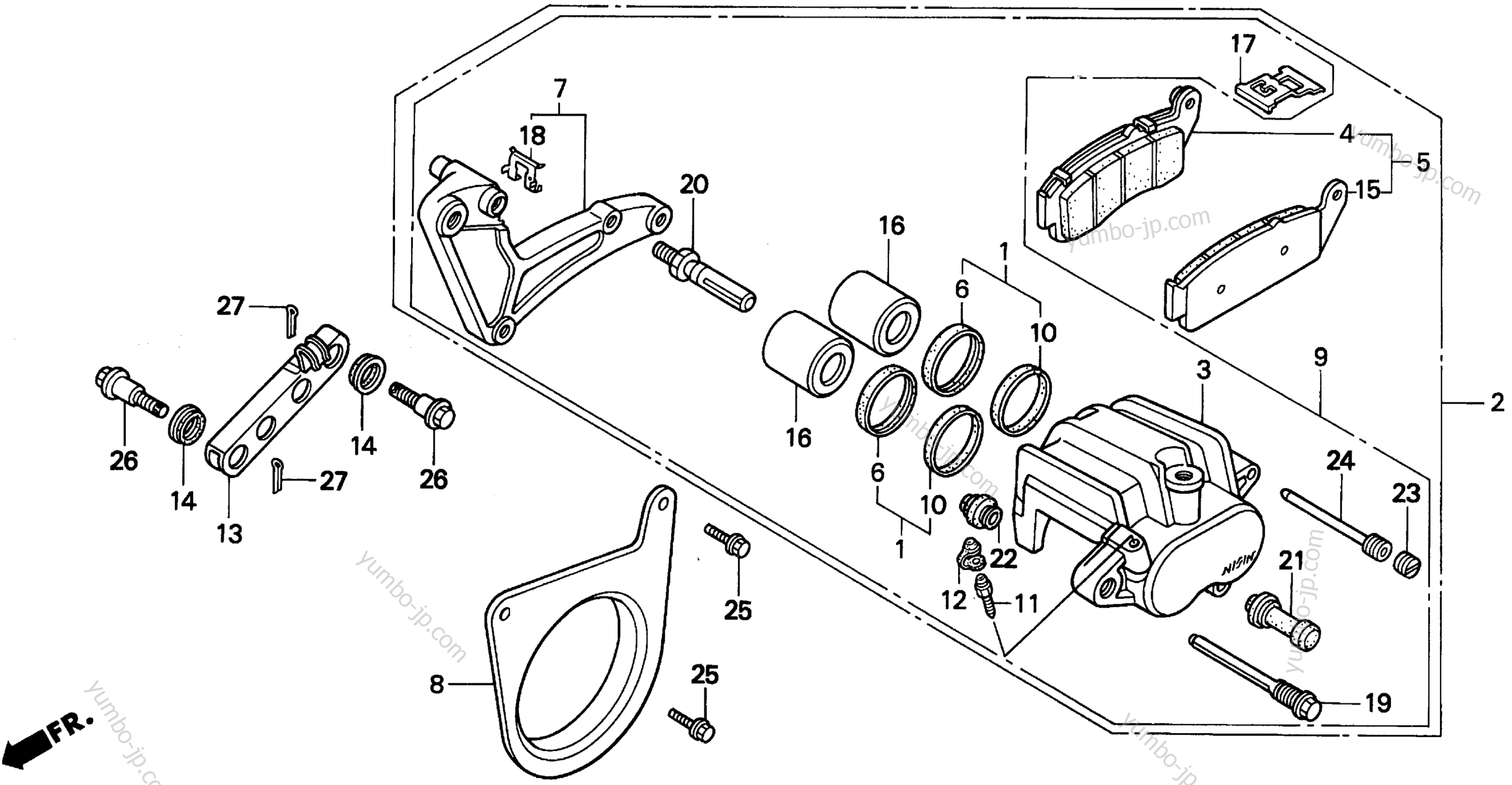 REAR BRAKE CALIPER for motorcycles HONDA VFR750F AC 1996 year