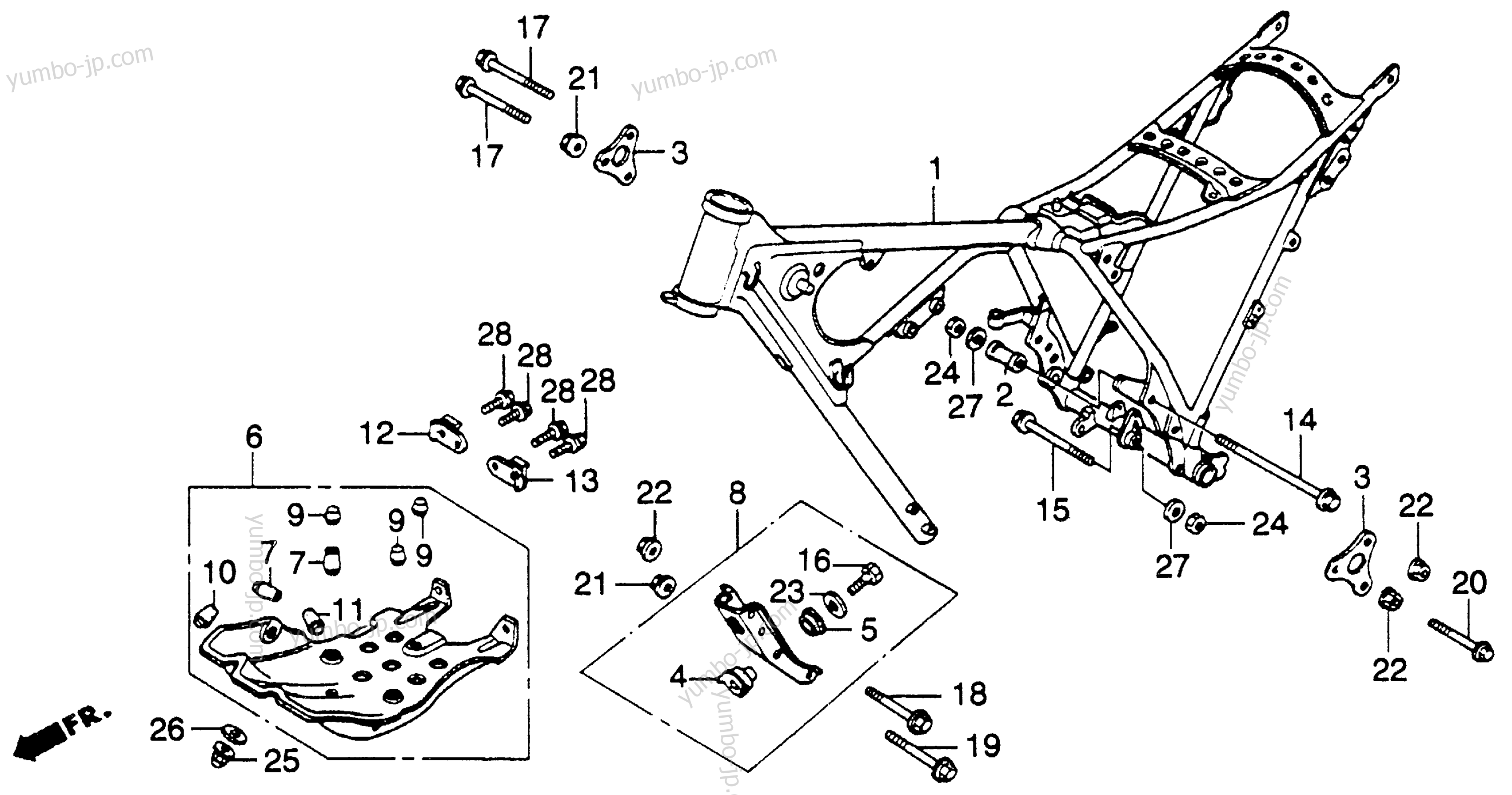 FRAME for motorcycles HONDA XL250R A 1982 year