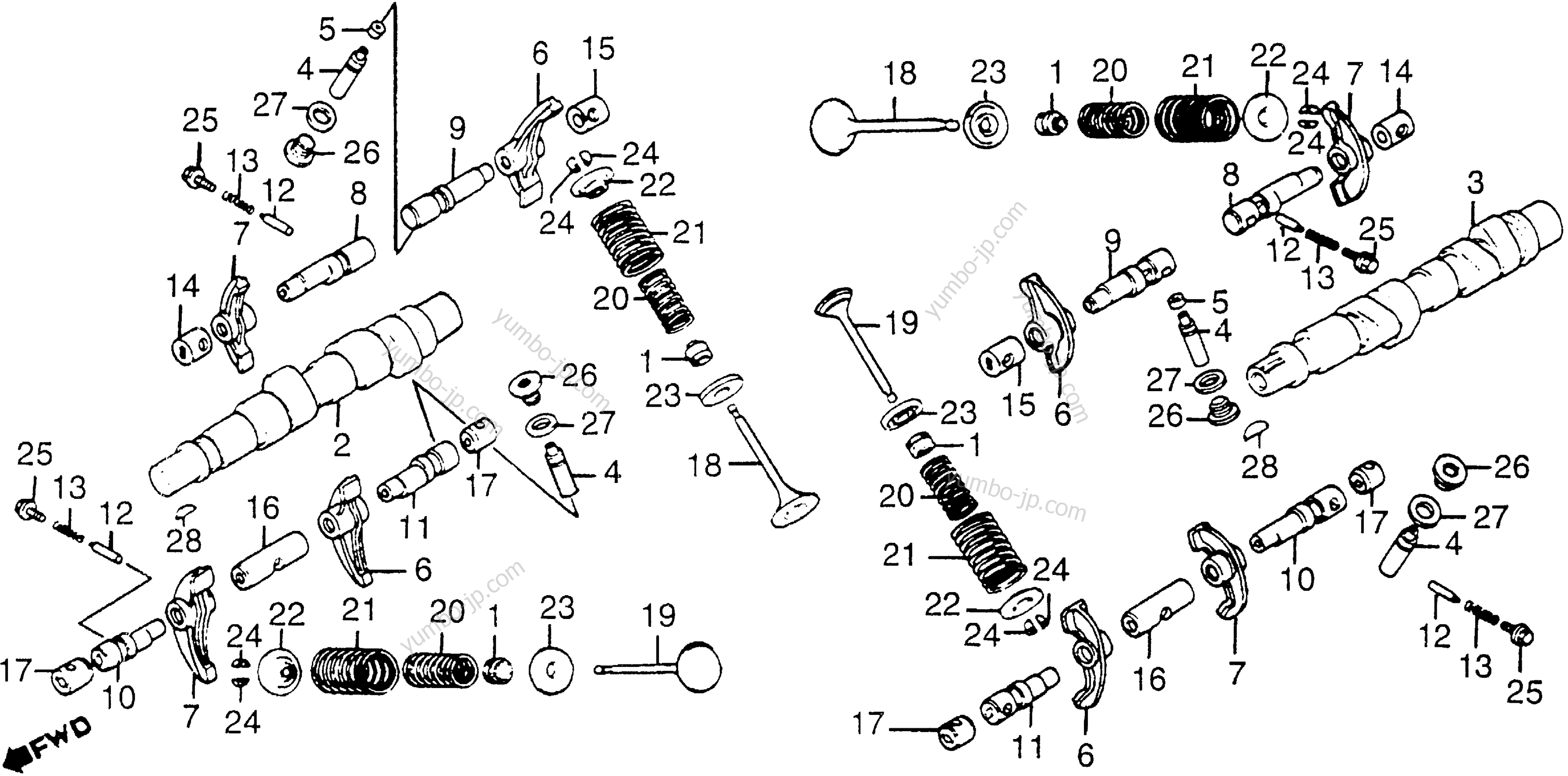 CAMSHAFT / VALVE for motorcycles HONDA GL1200A A 1985 year