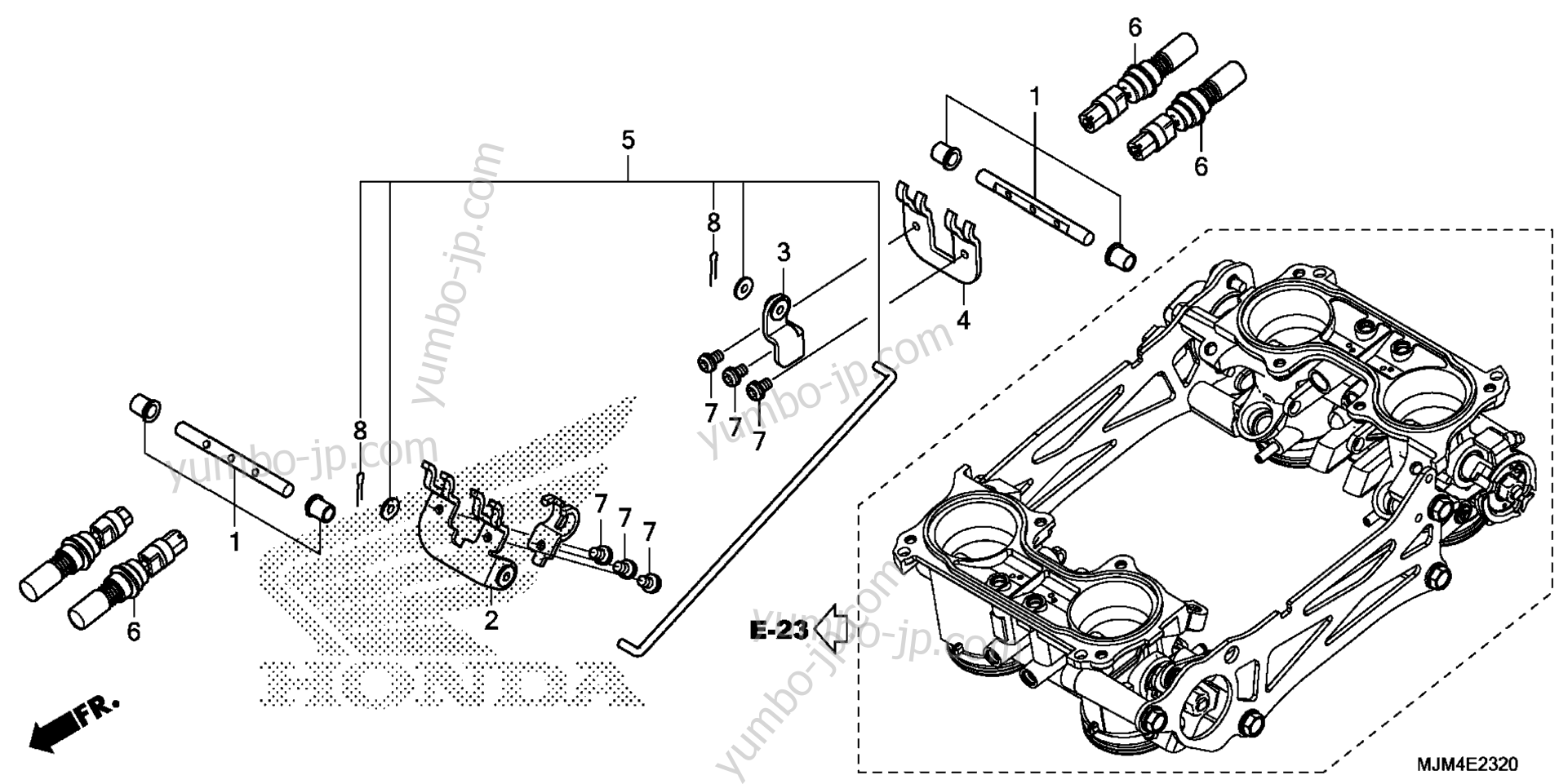 THROTTLE BODY (COMPONENT PARTS) для мотоциклов HONDA VFR800FD 2AC 2014 г.