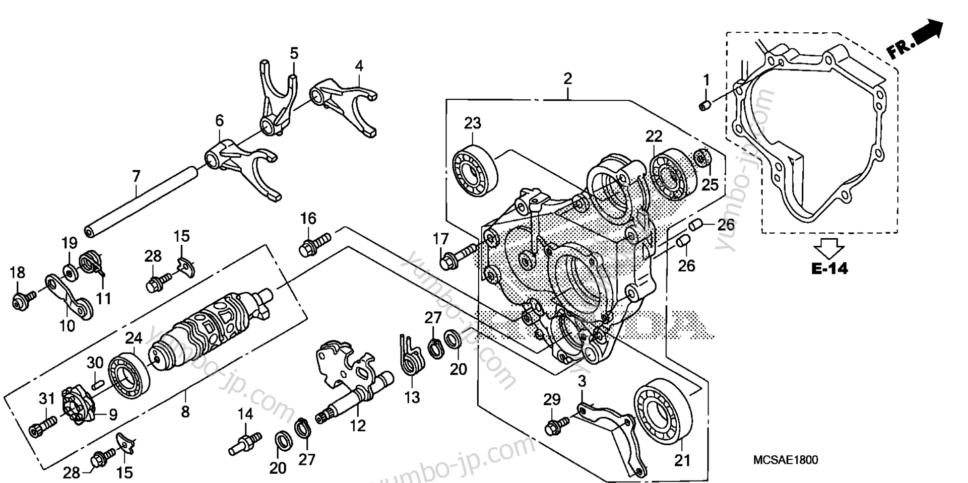 GEARSHIFT DRUM for motorcycles HONDA ST1300A A 2008 year