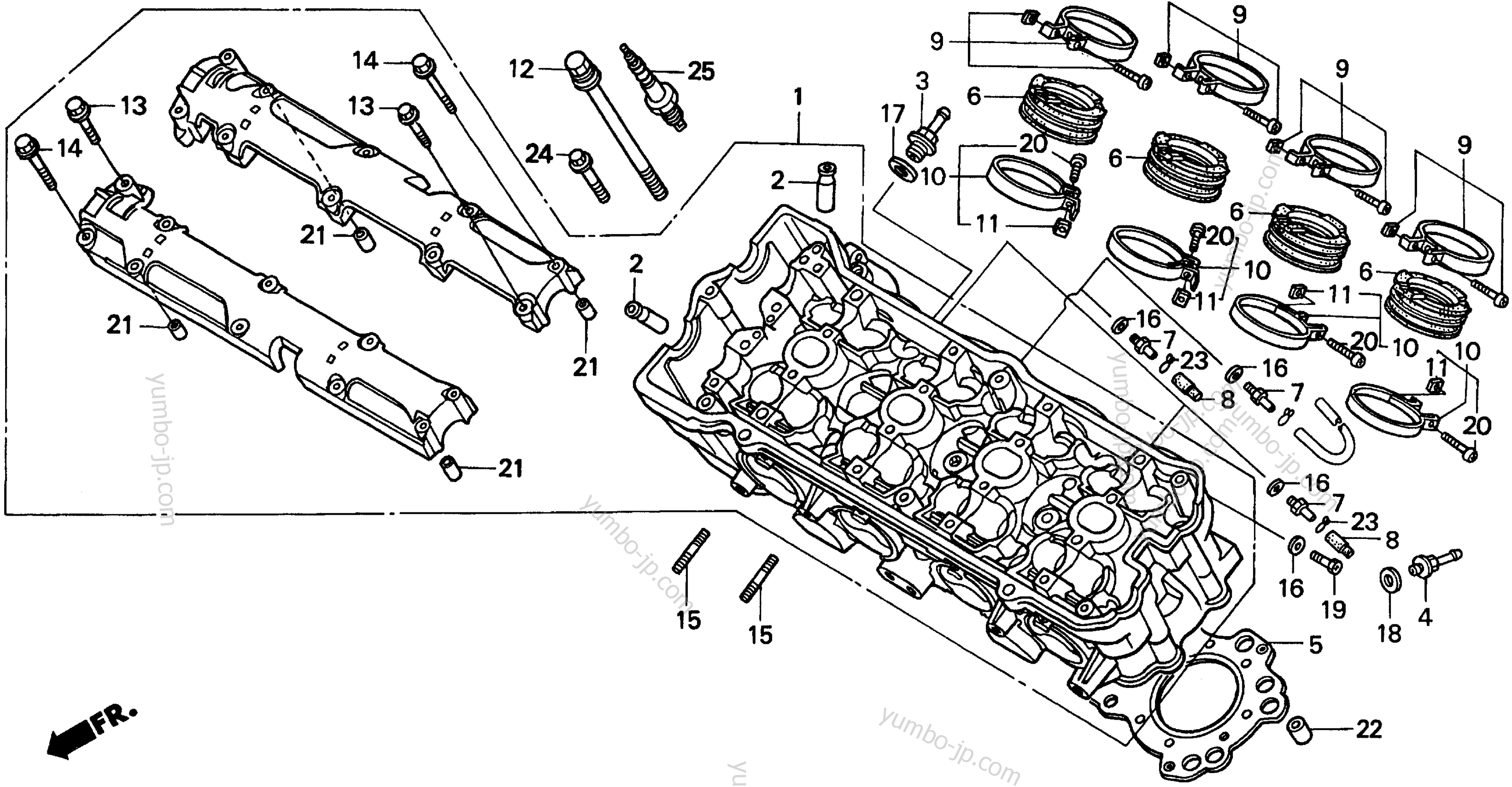 CYLINDER HEAD for motorcycles HONDA CBR600F3 A 1997 year