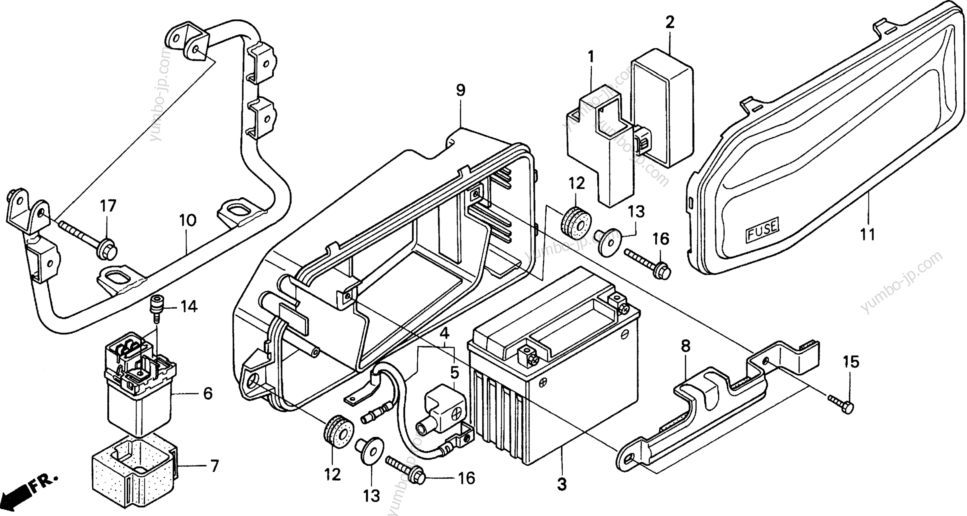 BATTERY для мотоциклов HONDA XR650L AC 1993 г.