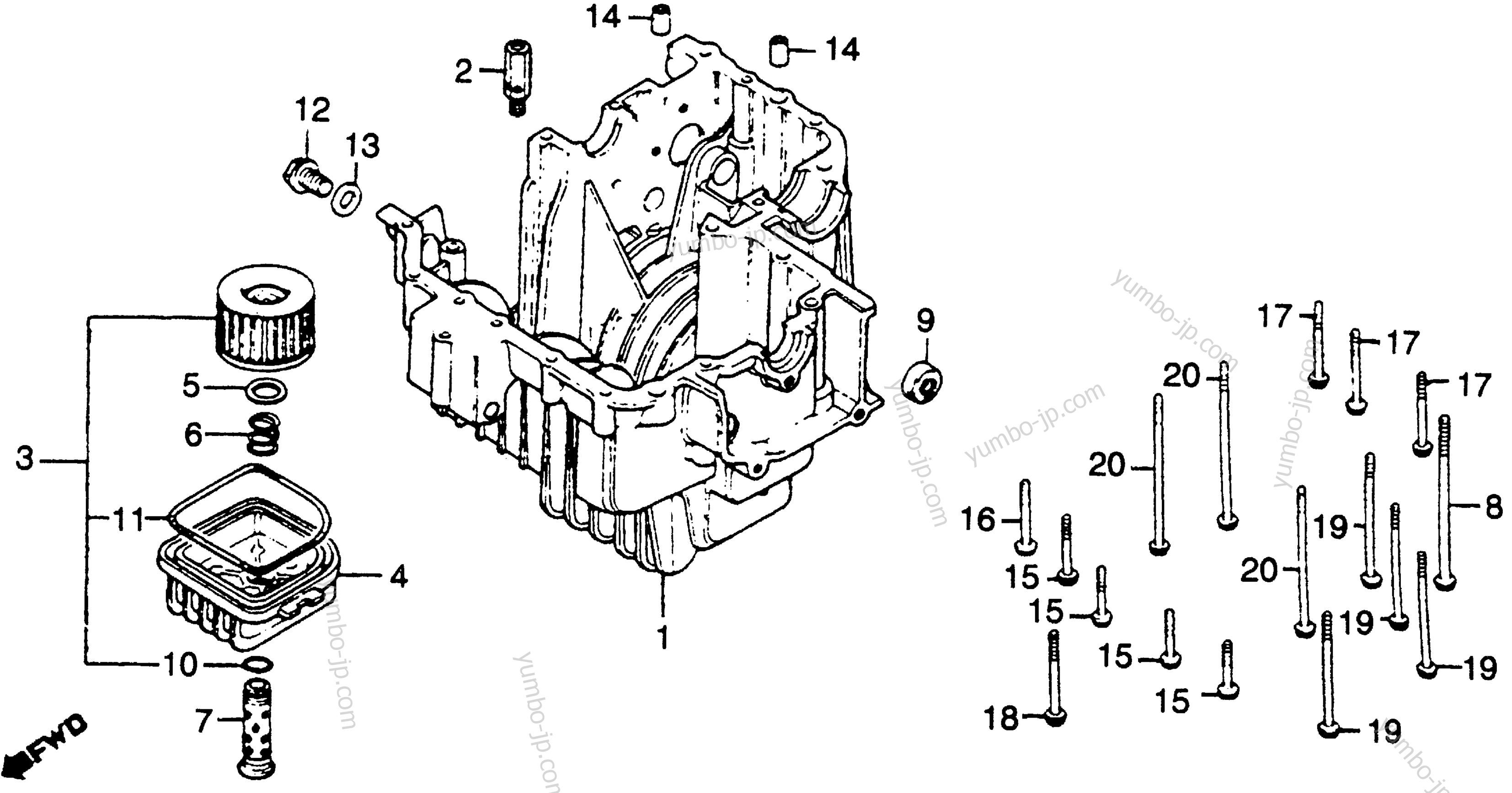 LOWER CRANKCASE for motorcycles HONDA CM400E A 1980 year