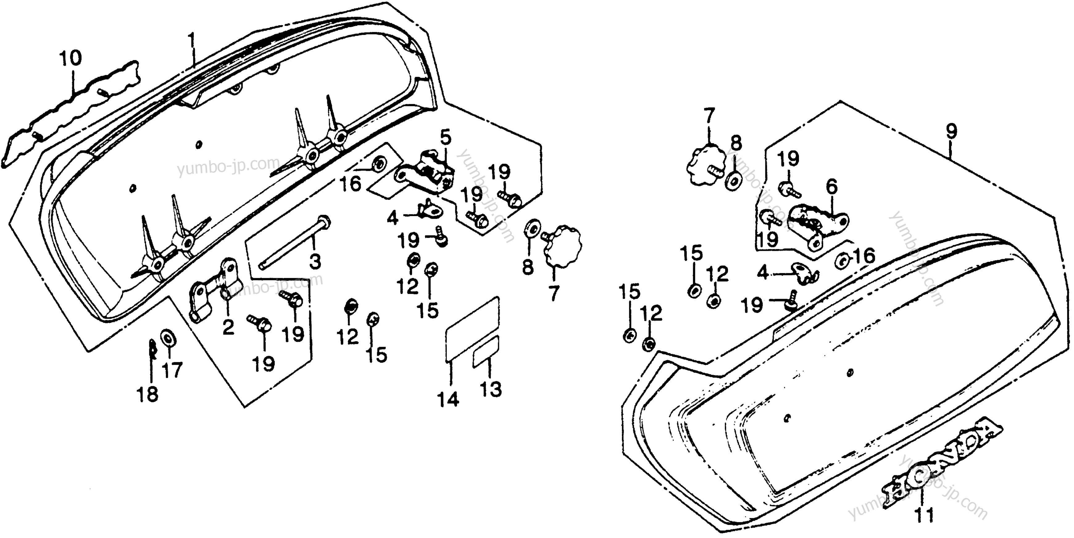 SIDE SHELTER for motorcycles HONDA GL1000 A 1979 year