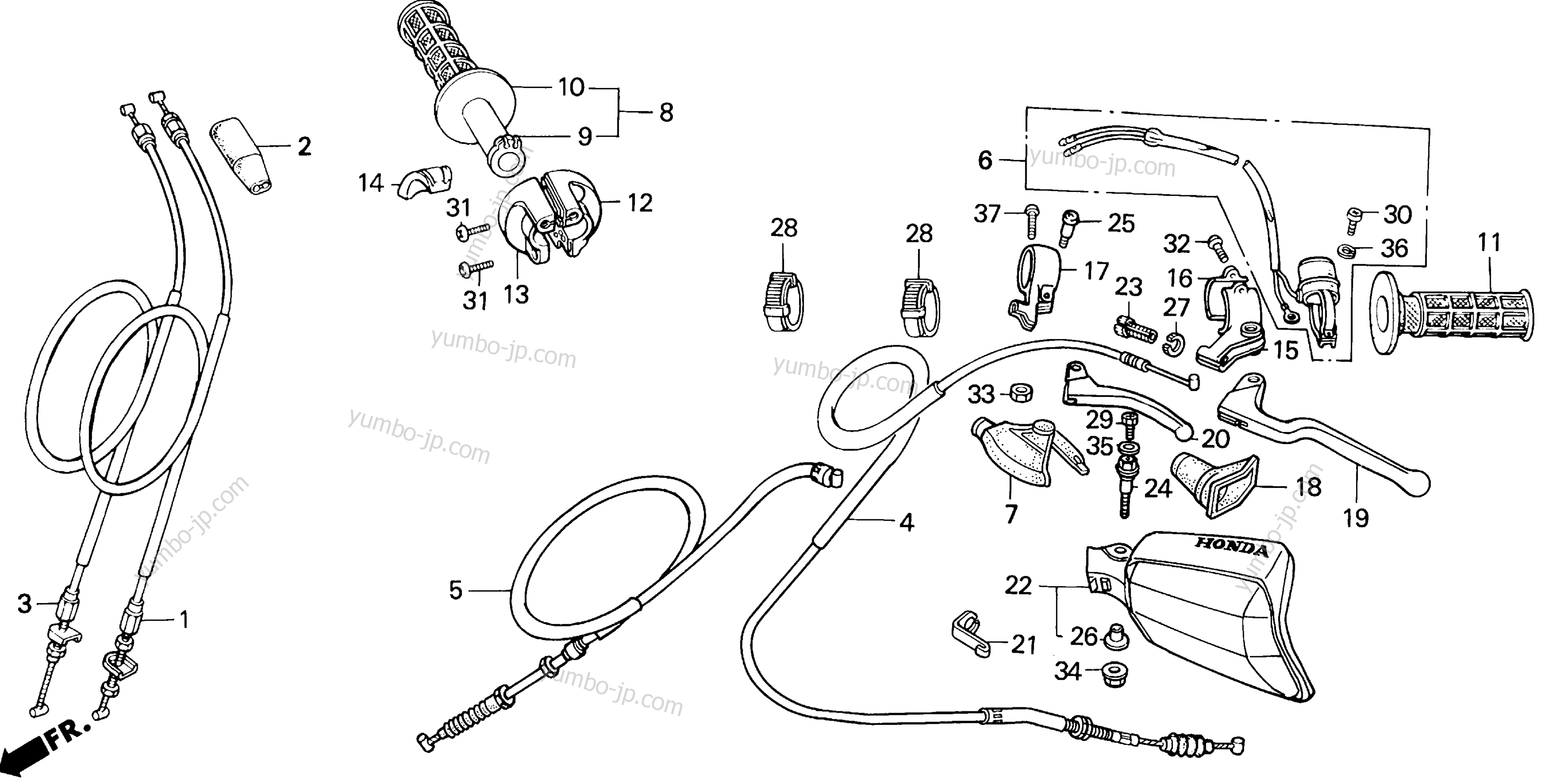 SWITCH / CABLES for motorcycles HONDA XR250R A 1993 year