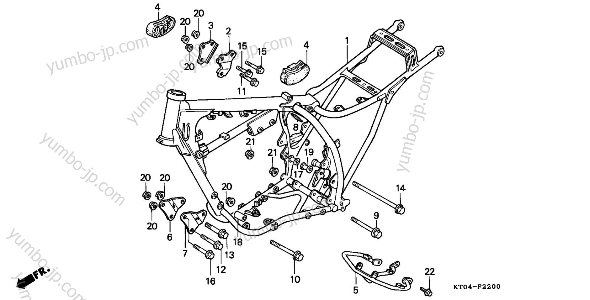 FRAME for motorcycles HONDA XR200R A 2002 year