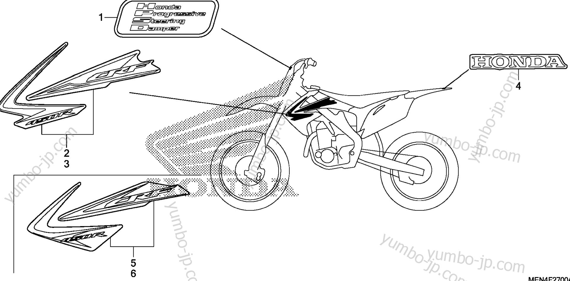 Эмблемы, наклейки для мотоциклов HONDA CRF450R AC 2012 г.