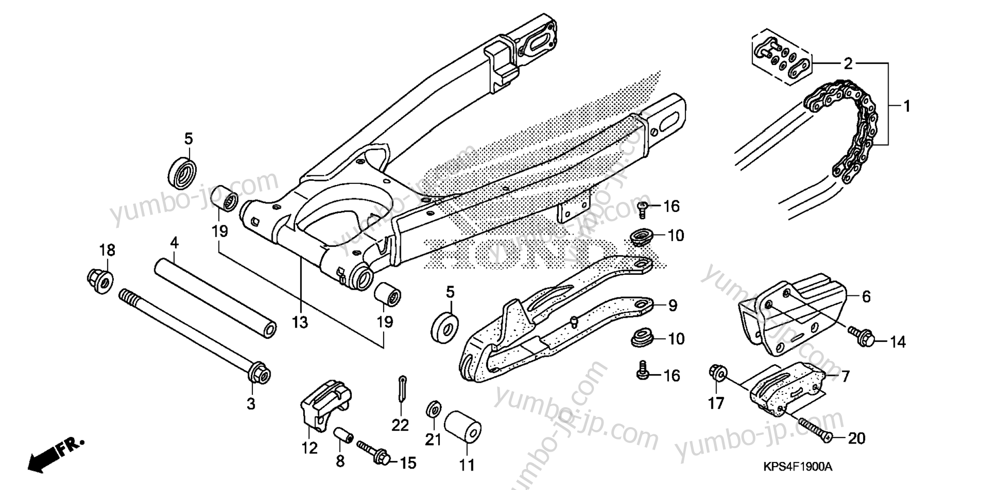 SWINGARM / CHAIN CASE for motorcycles HONDA CRF230F A 2009 year