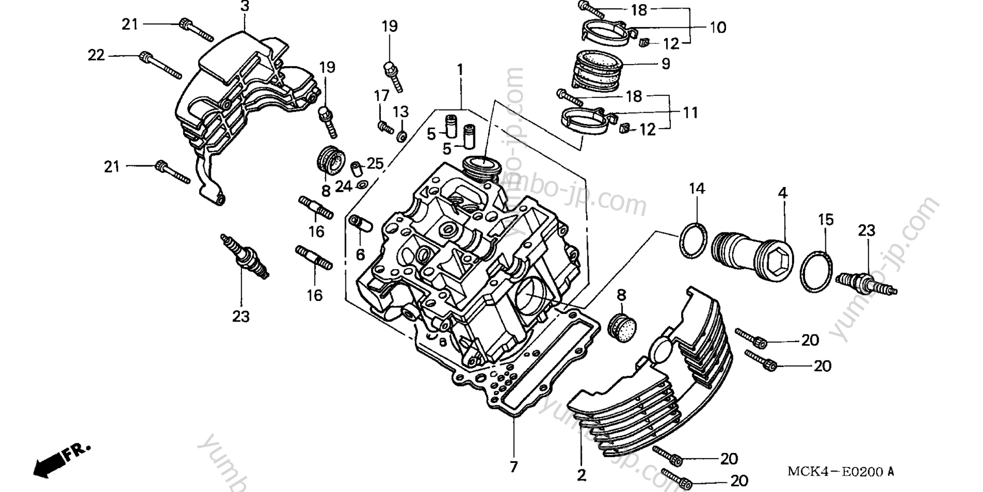 CYLINDER HEAD (FR.) for motorcycles HONDA VT1100C2 A 2007 year