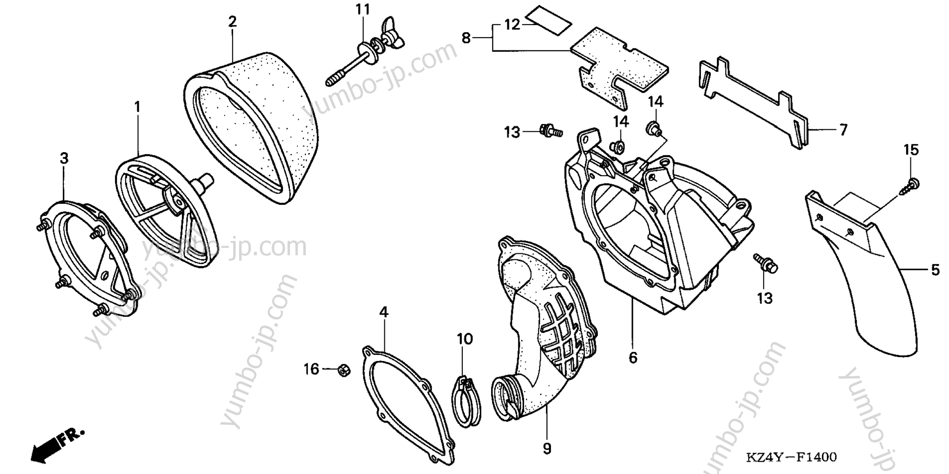 AIR CLEANER для мотоциклов HONDA CR125R A 2000 г.