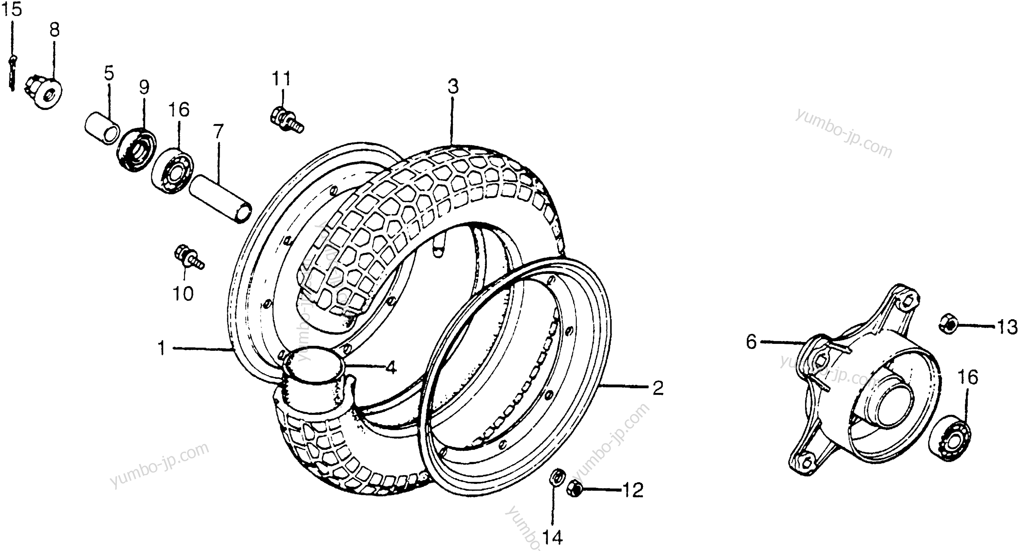 FRONT WHEEL for motorcycles HONDA CT70 A 1981 year