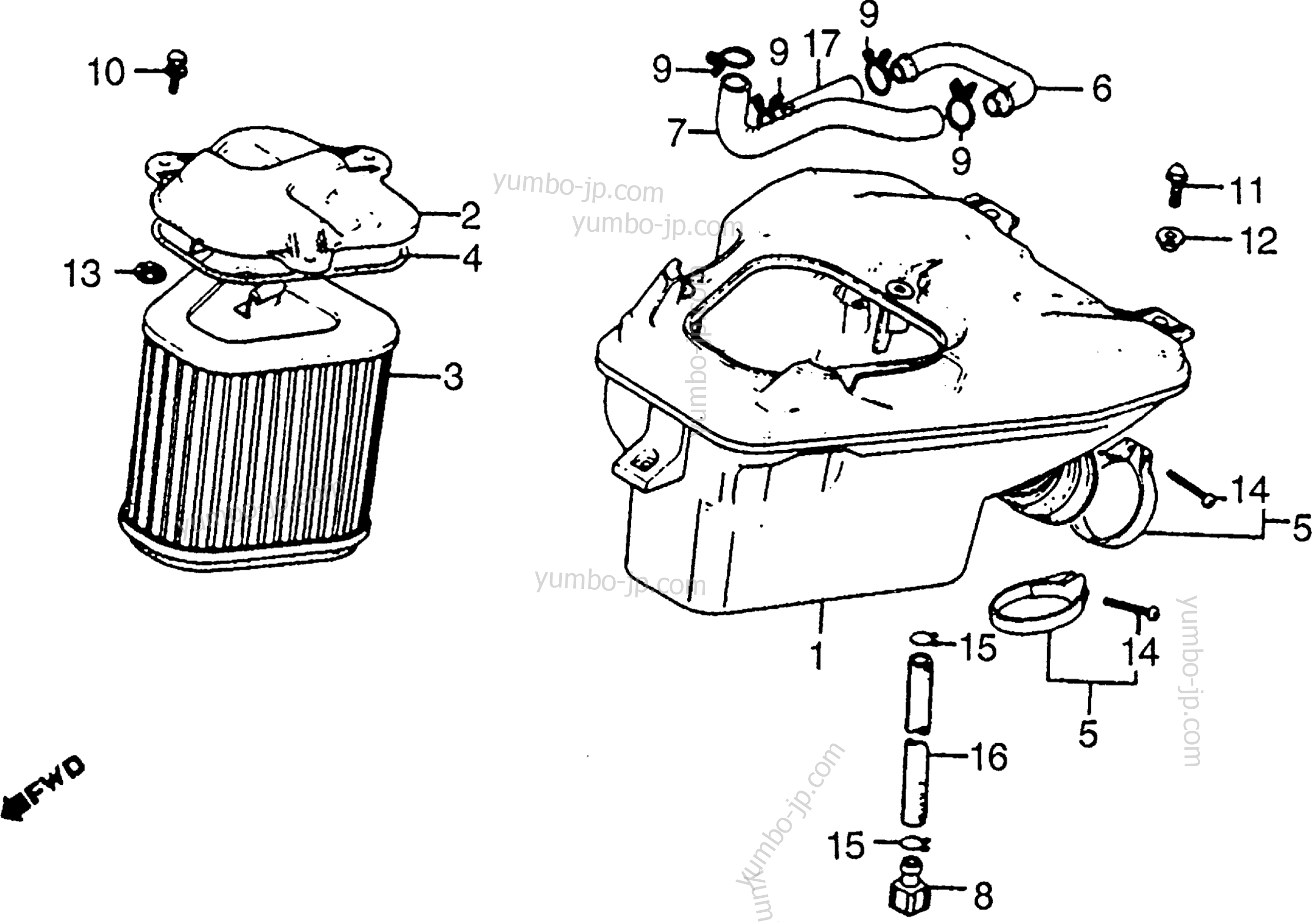 AIR CLEANER for motorcycles HONDA VT1100C A 1986 year