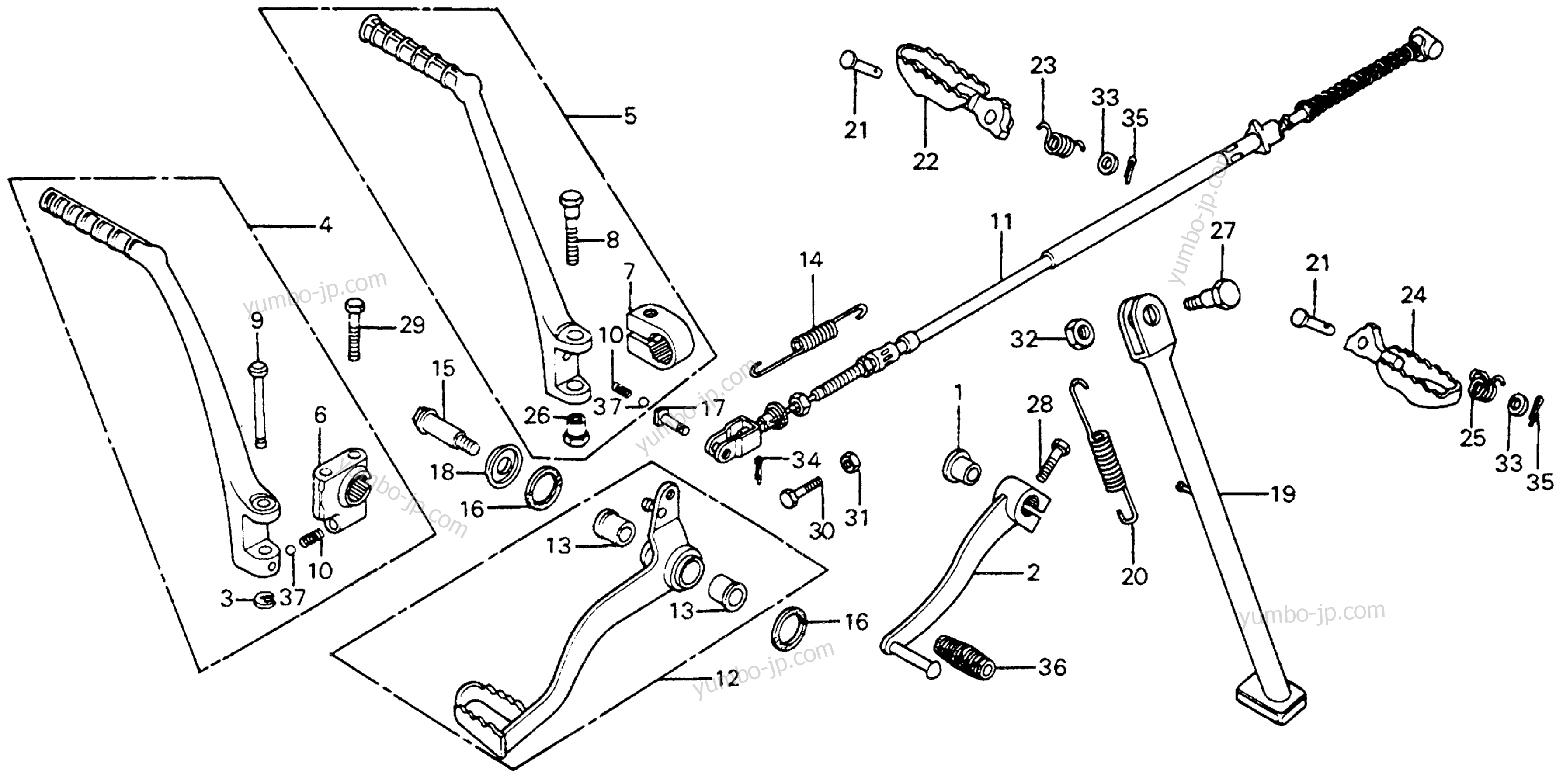 CHANGE / BRAKE PEDAL / KICK STARTER ARM для мотоциклов HONDA MR175 A 1977 г.