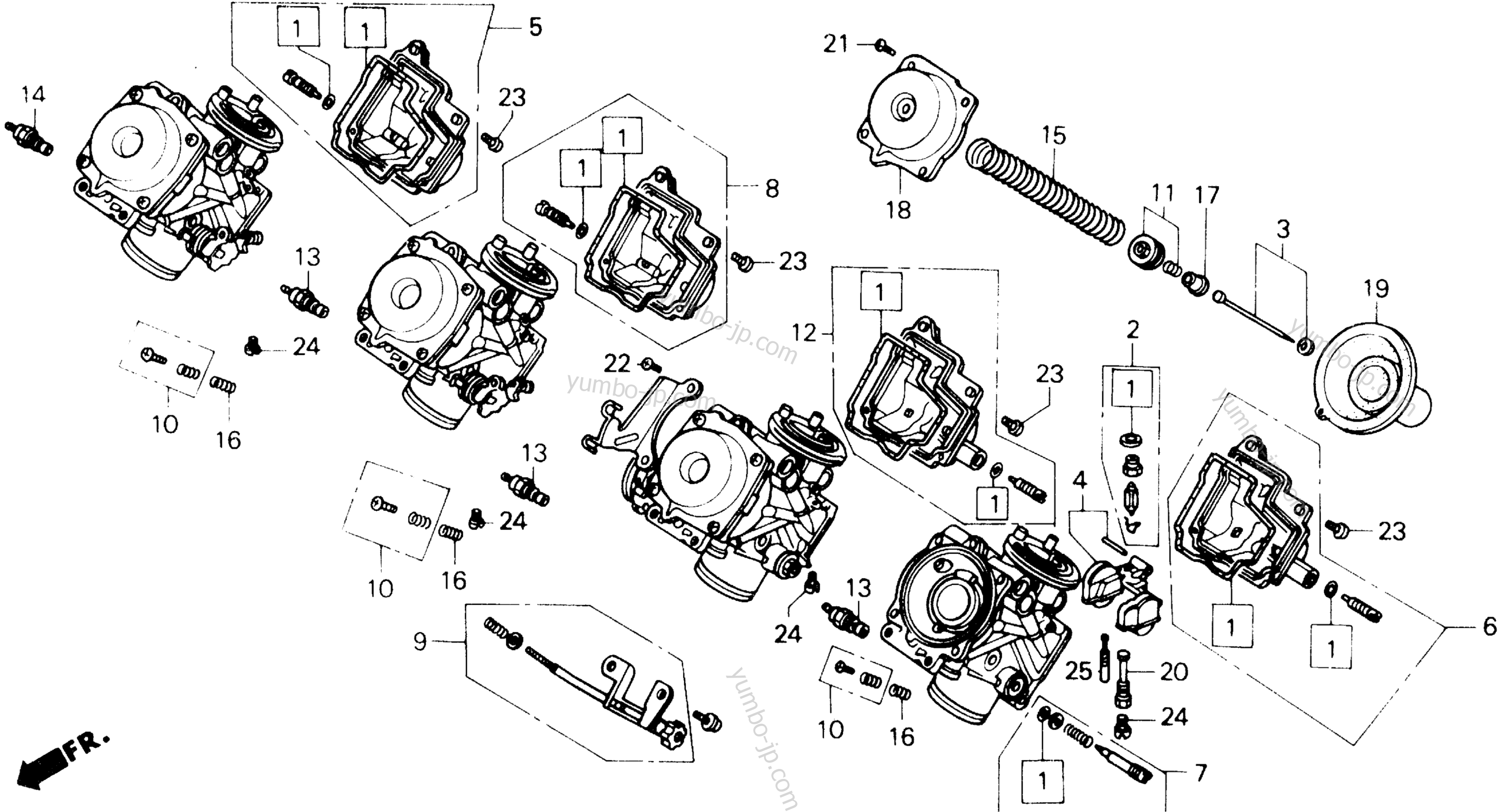 CARBURETOR COMPONENTS для мотоциклов HONDA CB400F AC 1989 г.