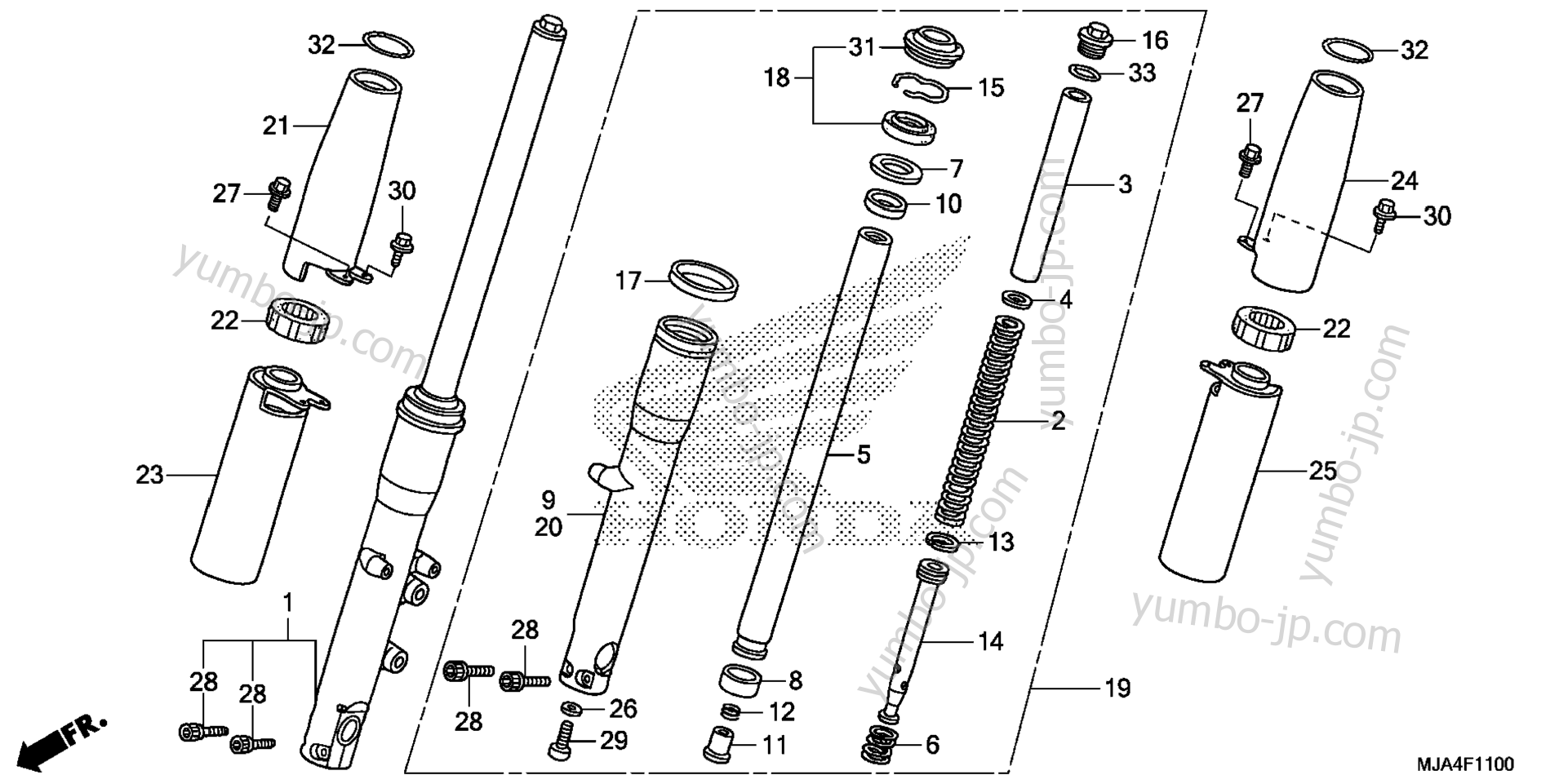 FRONT FORK (1) for motorcycles HONDA VT750CA A 2012 year