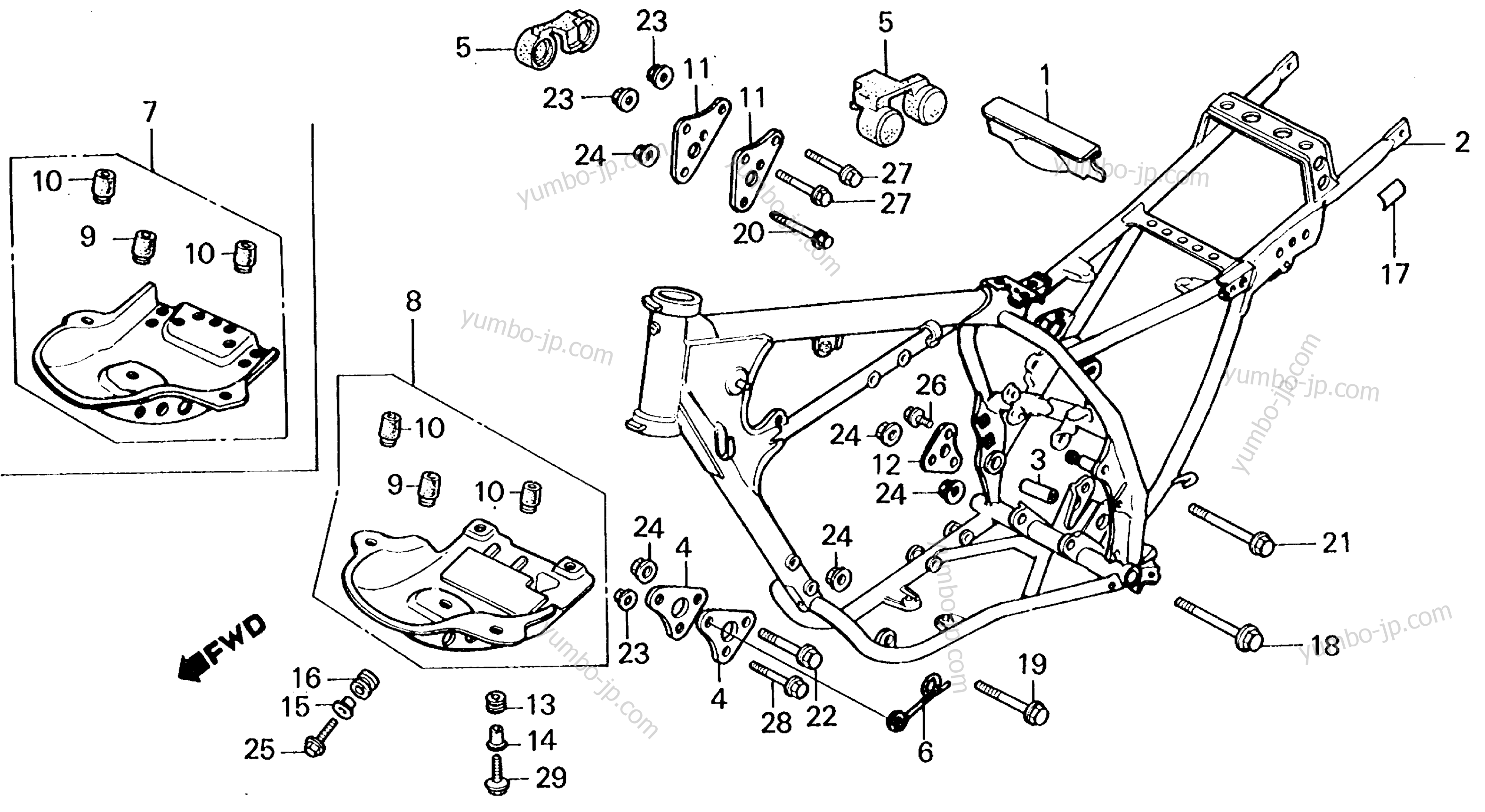 FRAME for motorcycles HONDA XL250R A 1986 year