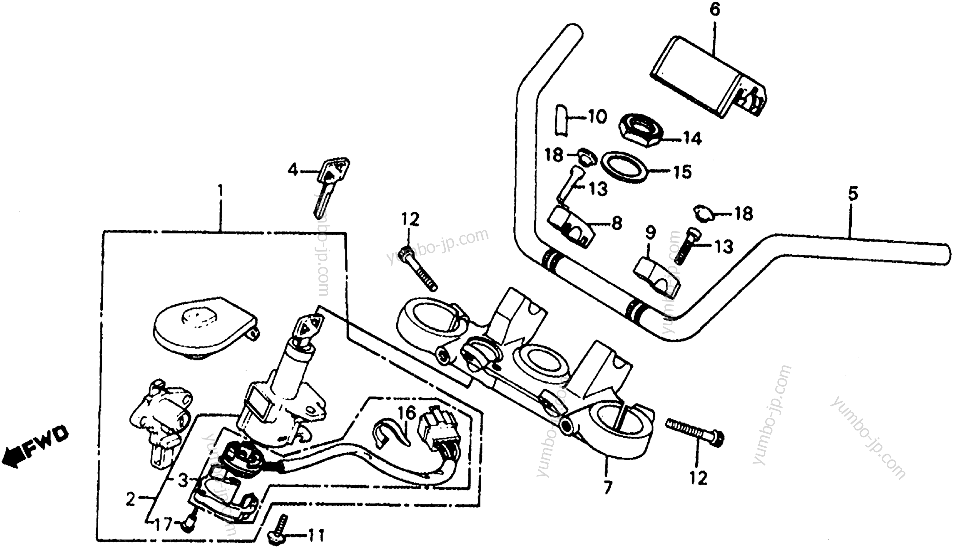 HANDLEBAR / TOP BRIDGE for motorcycles HONDA VF700C AC 1986 year