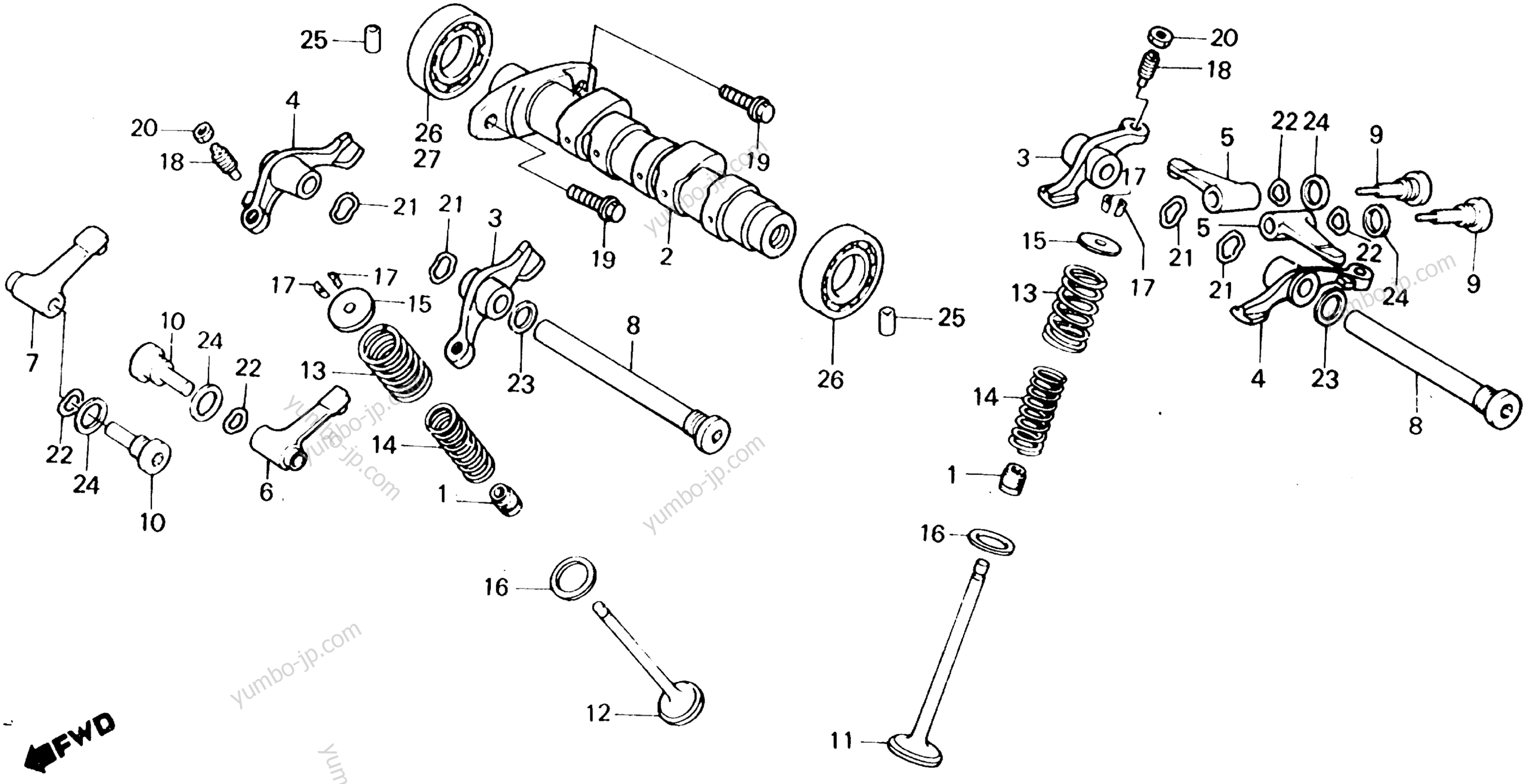 CAMSHAFT for motorcycles HONDA XL250R A 1987 year
