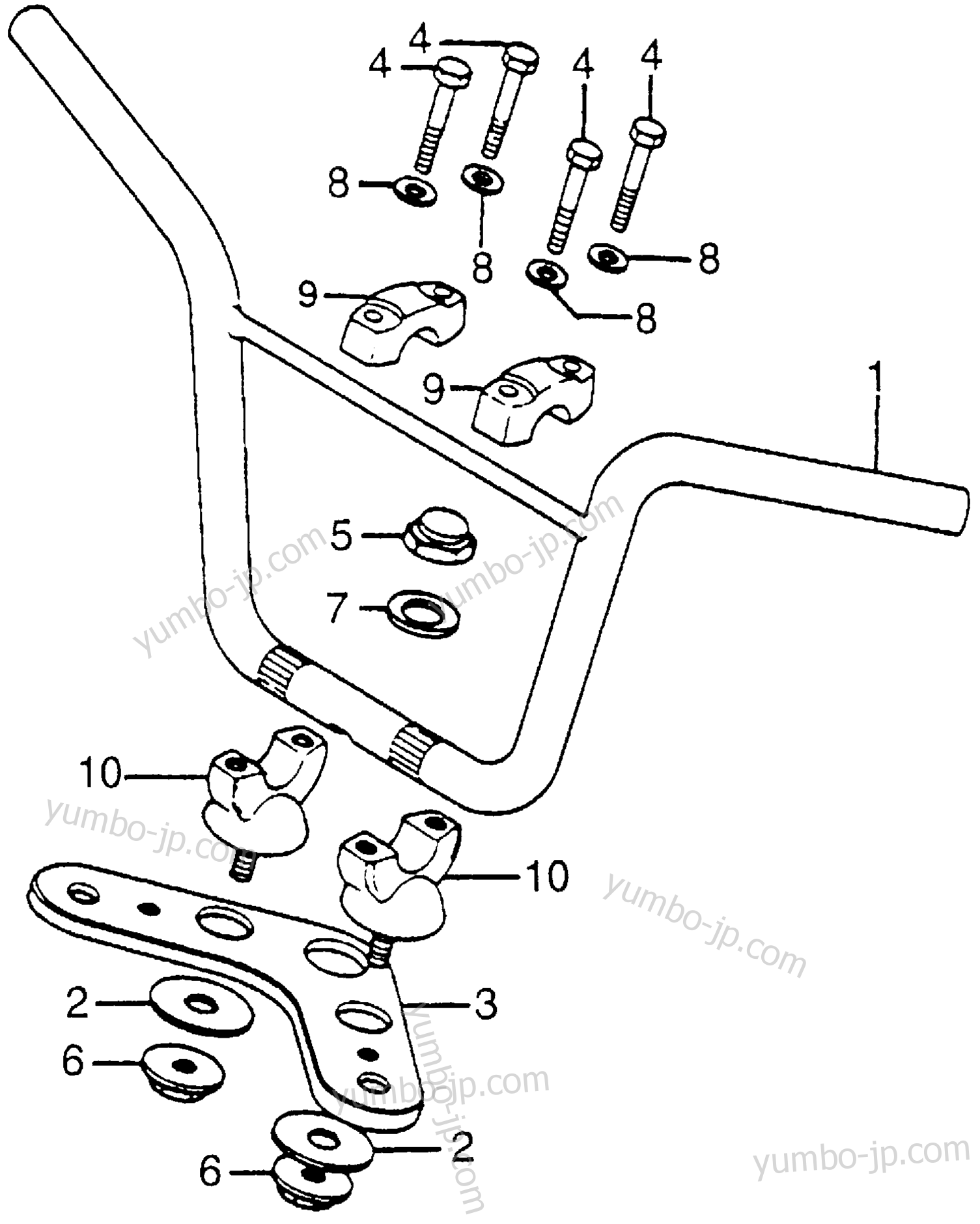 HANDLEBAR / TOP BRIDGE for motorcycles HONDA CT70 A 1980 year