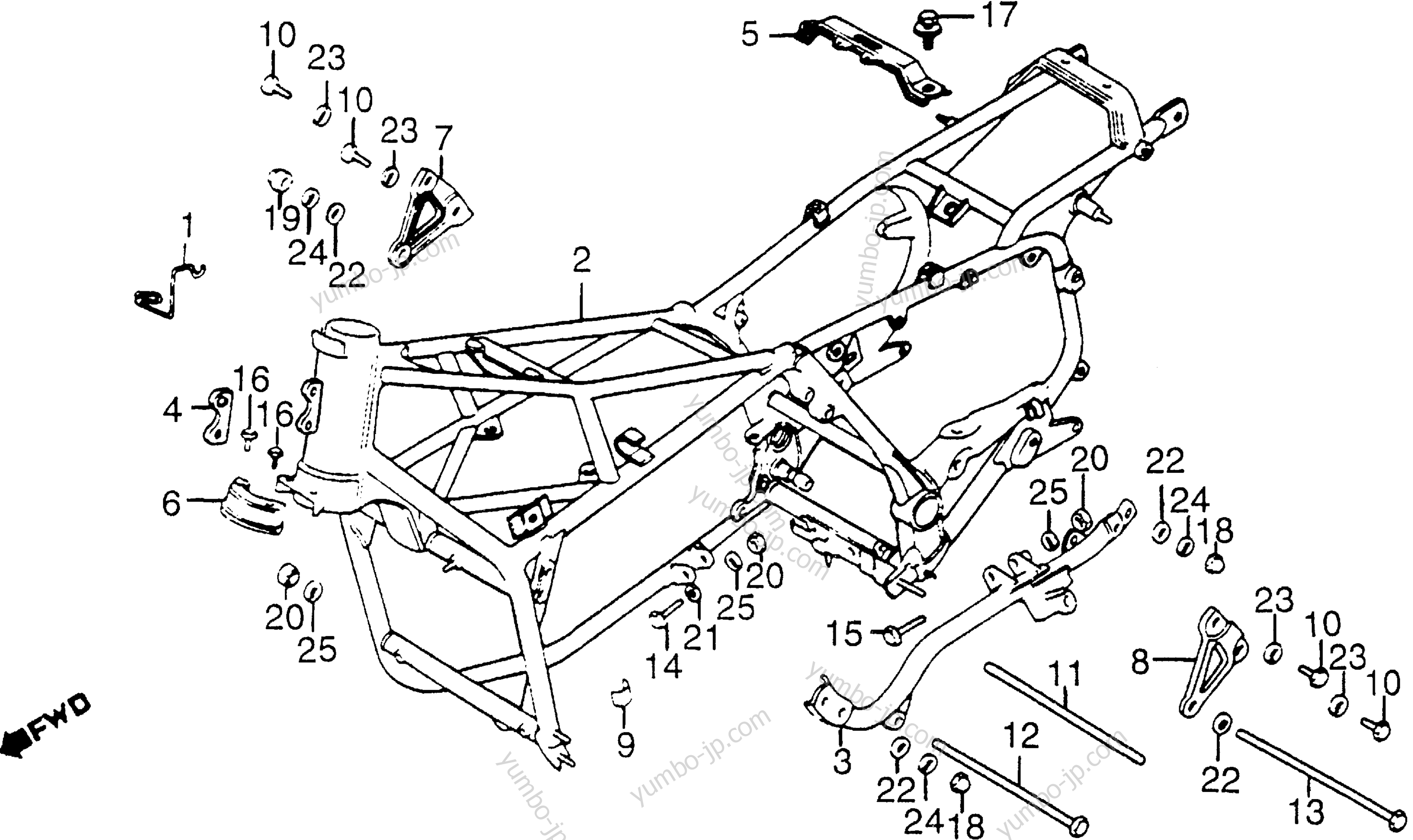 FRAME for motorcycles HONDA GL1200 A 1984 year