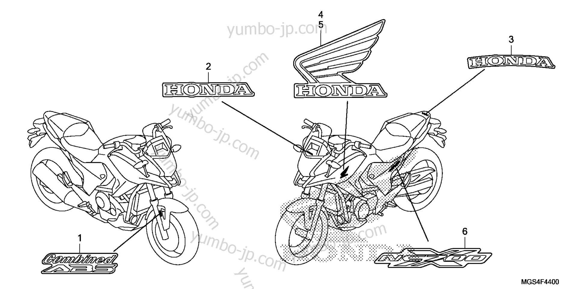 MARK for motorcycles HONDA NC700X AC 2012 year