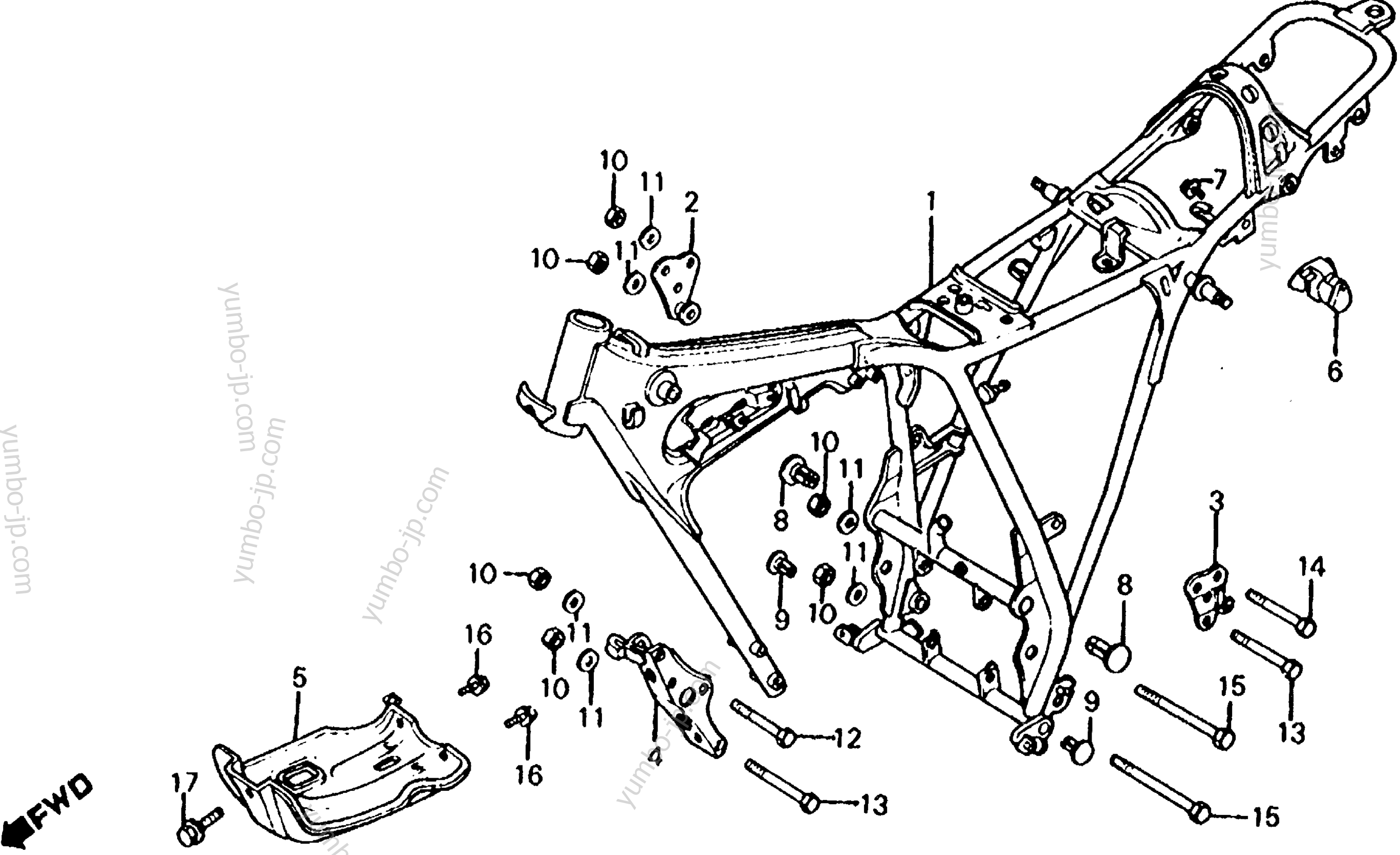 FRAME for motorcycles HONDA XL100S A 1980 year