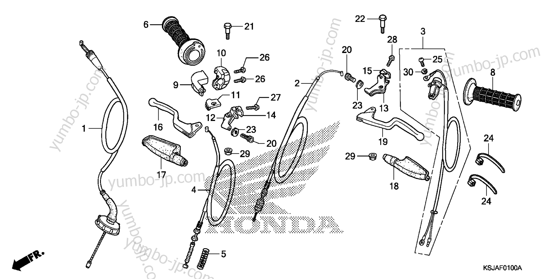HANDLE LEVER / CABLE for motorcycles HONDA CRF80F A 2008 year